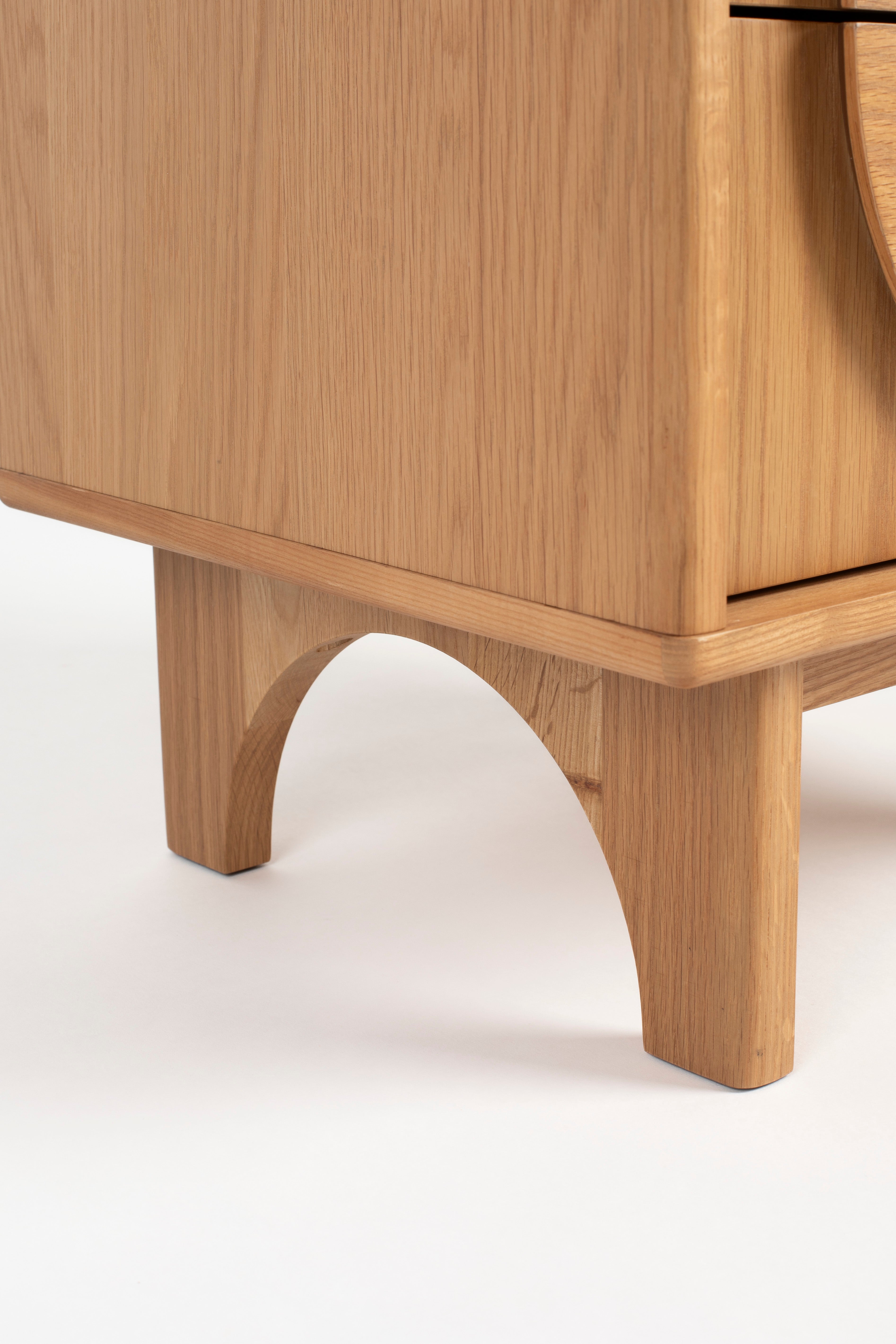 Groove Bedside Table - Natural Oak