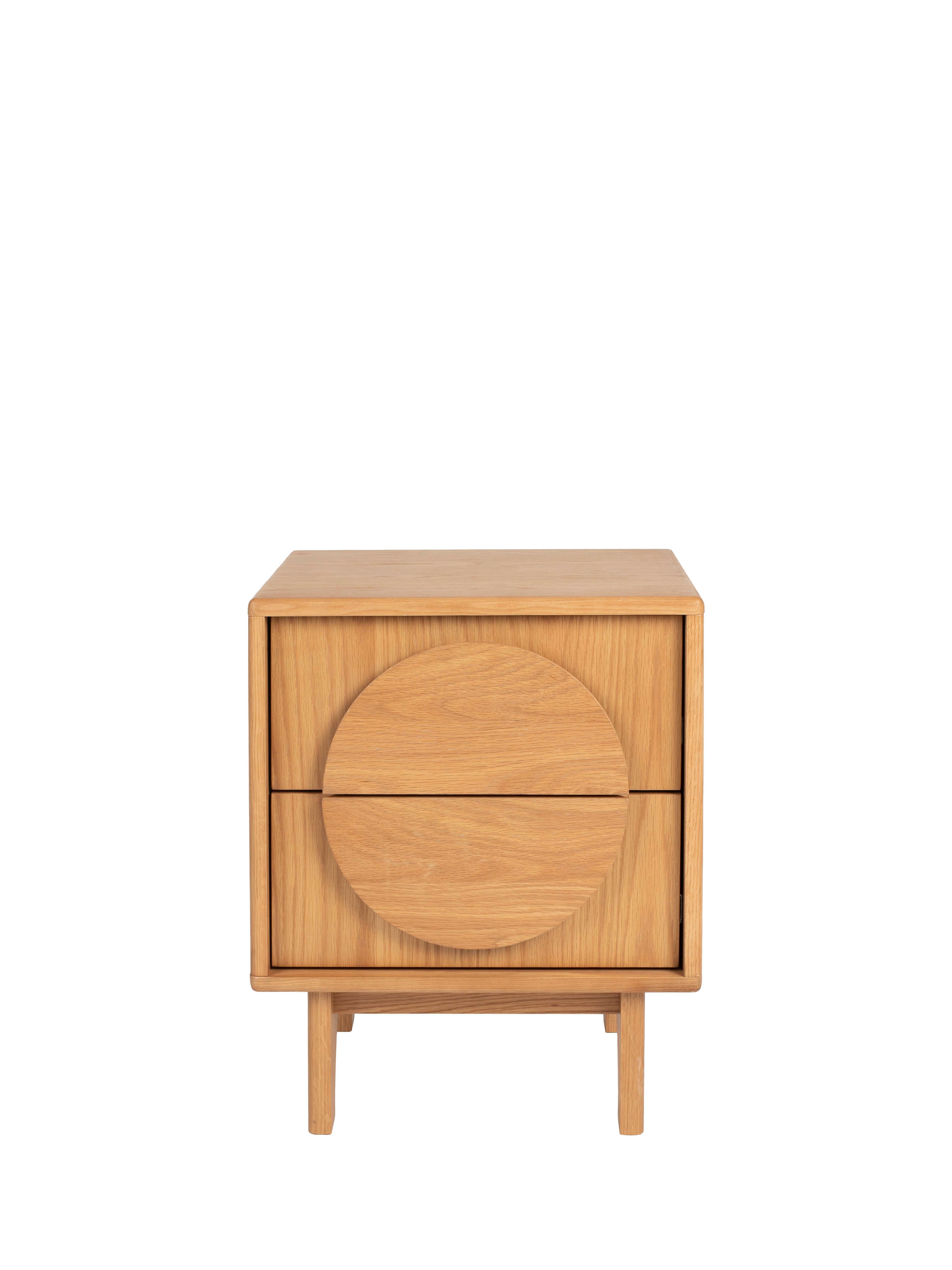 Groove Bedside Table - Natural Oak