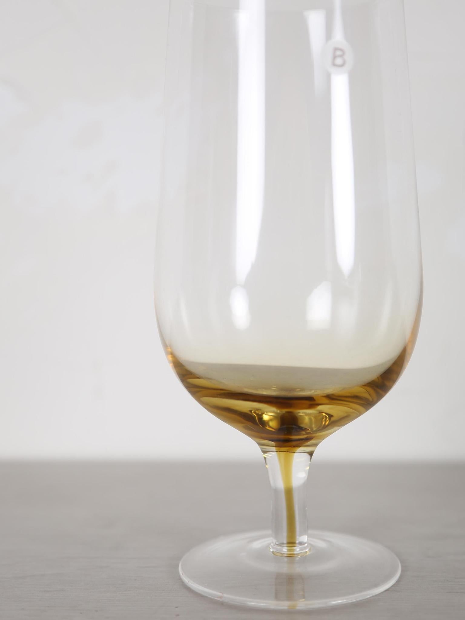 Amber Mouthblown Beer Glass