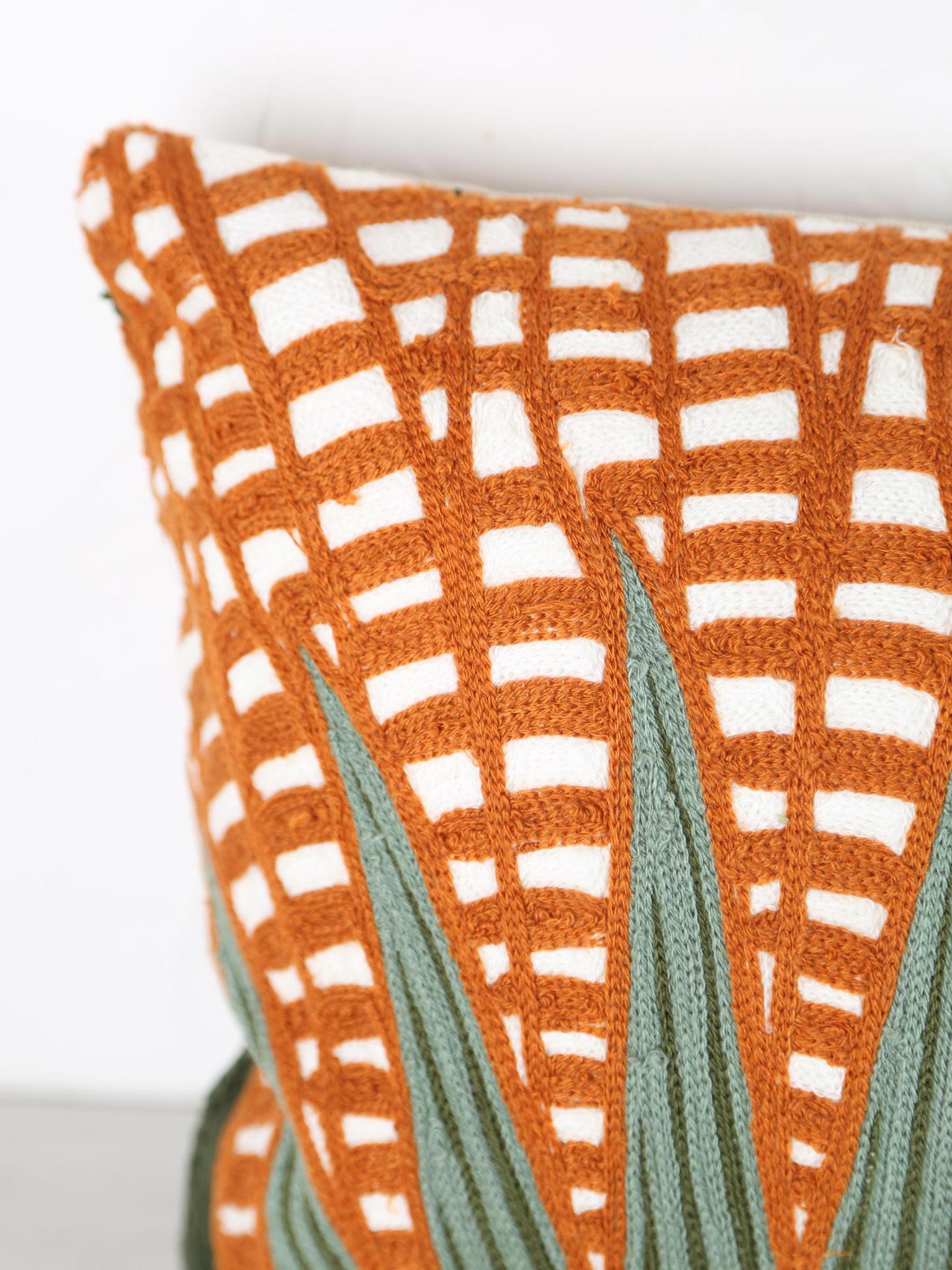 Embroidered Patterned Cushion - Ewan - 3 Colours Available - 30x50cm