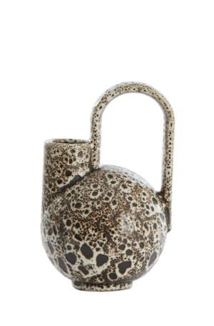 Serres Vase Speckled Ceramic - Cream, Black