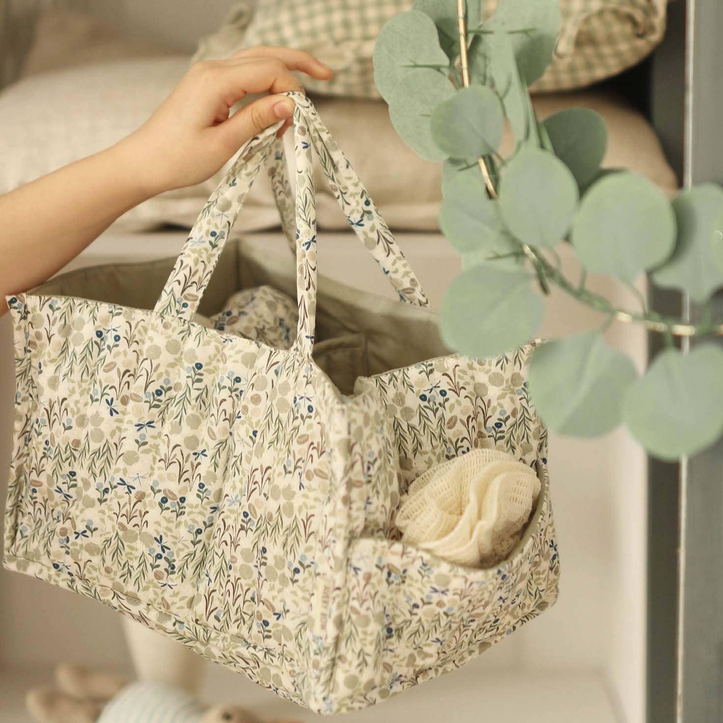 Quilted Nappy Caddy - Riverbank