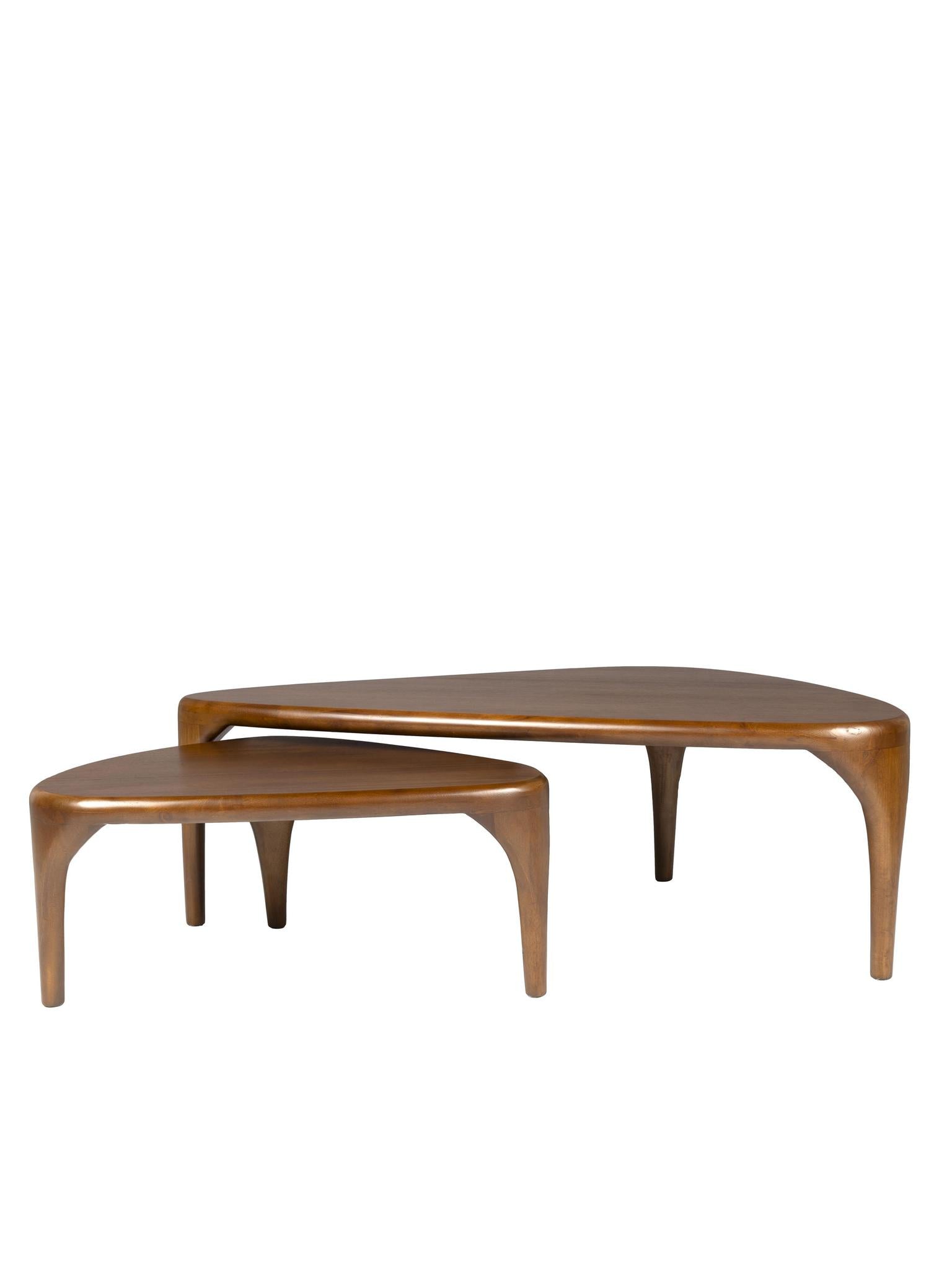 Isla Set of 2 Solid Wood Coffee Tables - 2 Colours Available