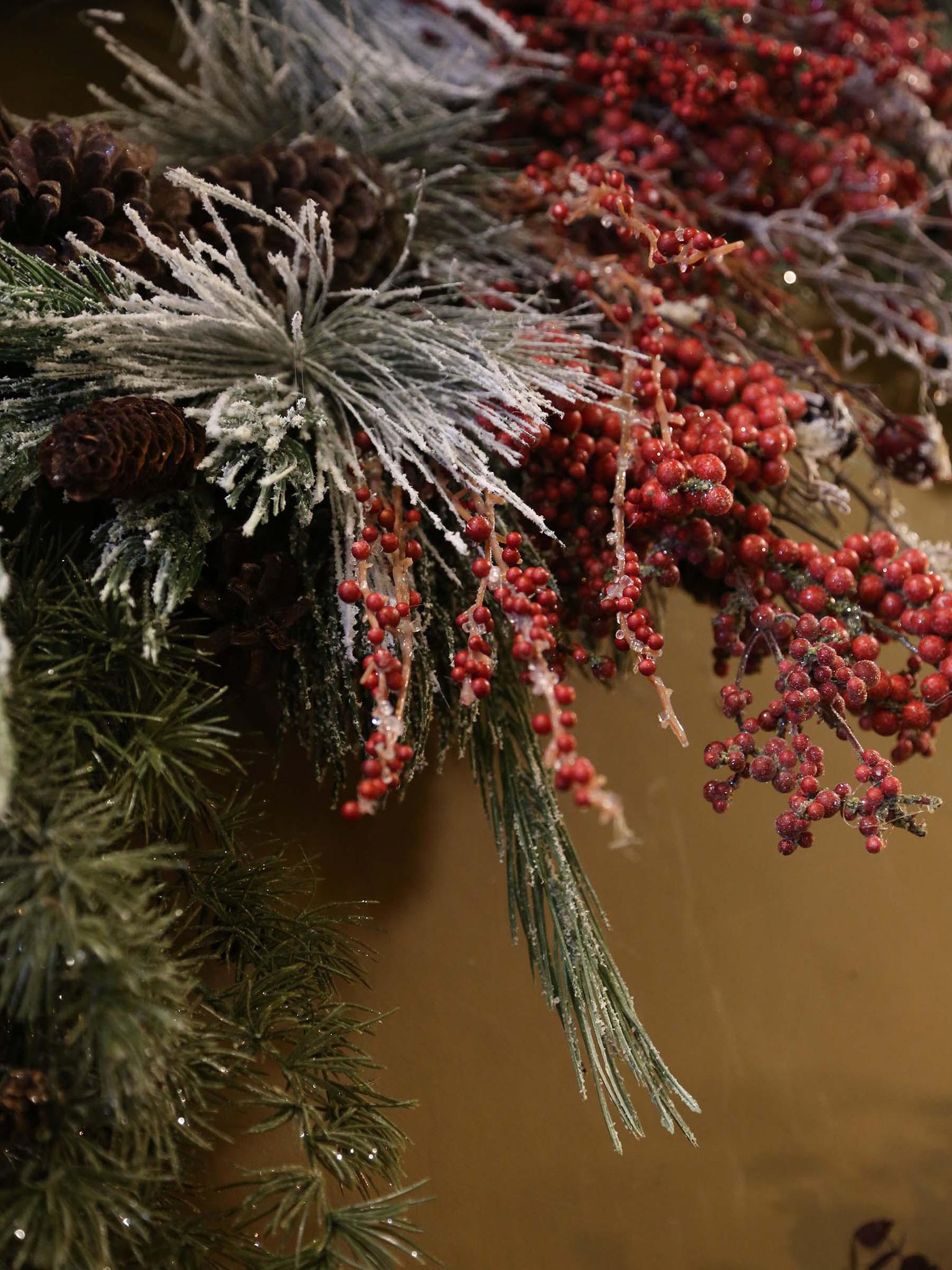 Deluxe Faux Berry And Pine Wreath