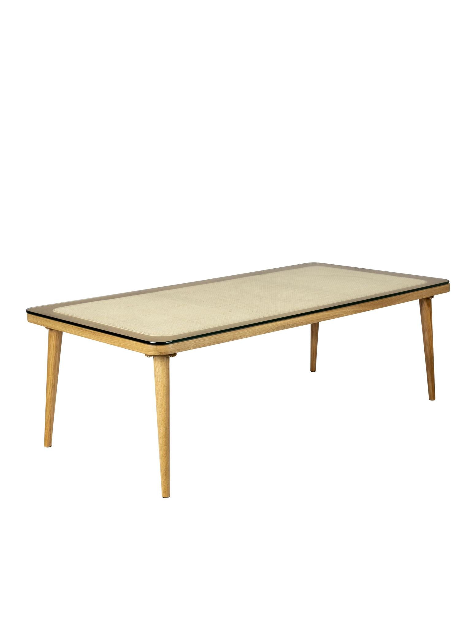 Haru Cane, Oak Wood & Glass Coffee Table - 2 Sizes Available