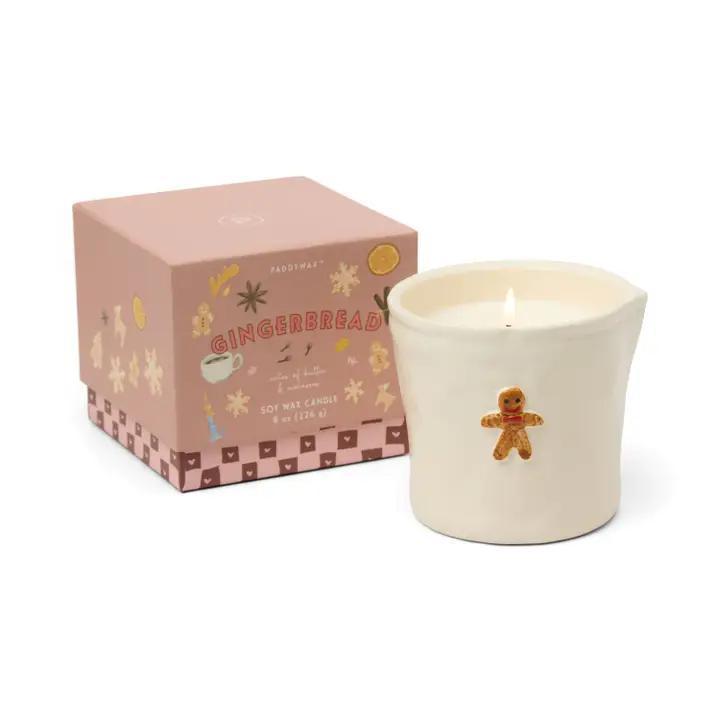 Bistro 8oz/226g Gingerbread Embossed Ceramic Candle - Gingerbread