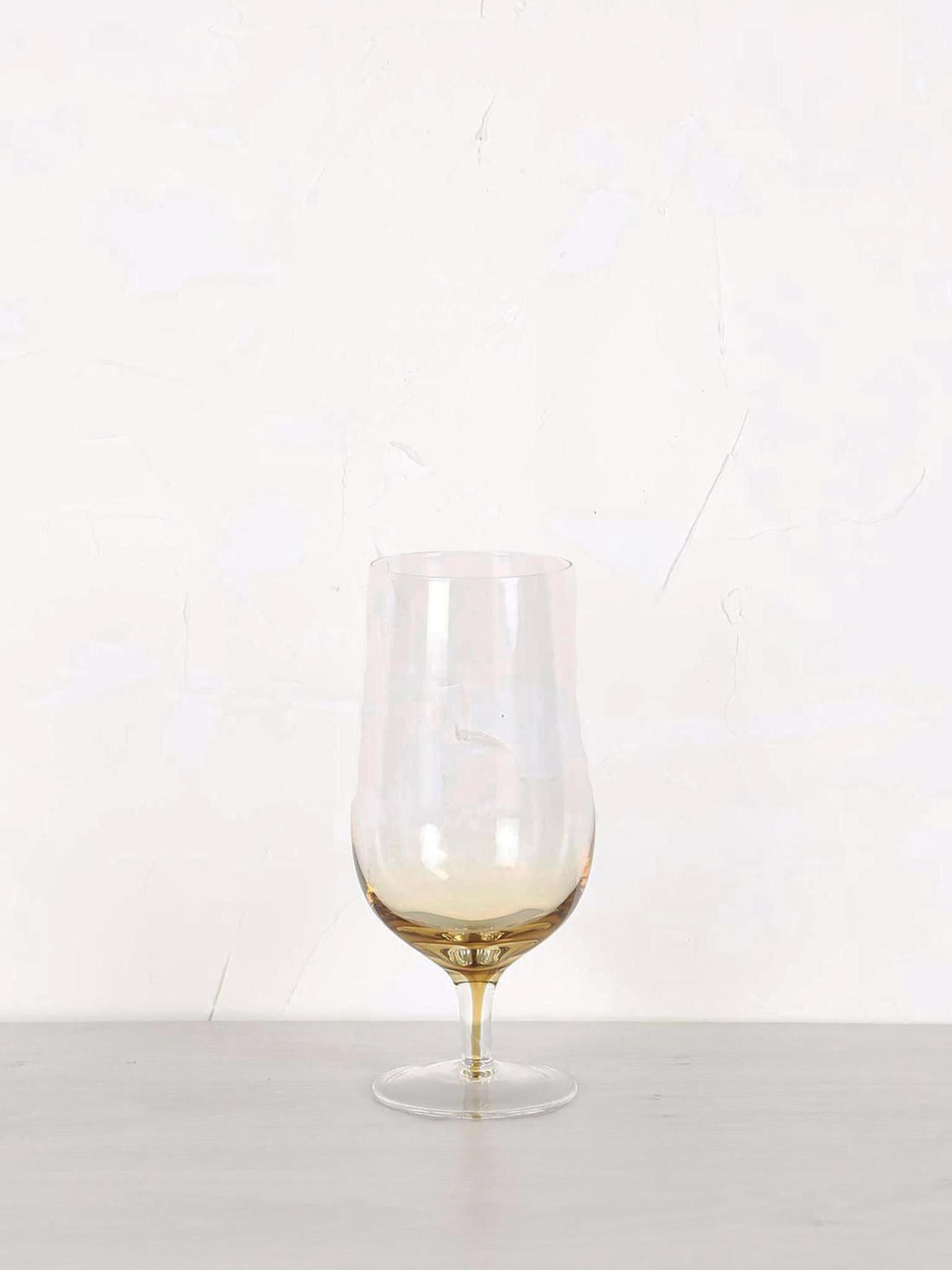 Amber Mouthblown Beer Glass