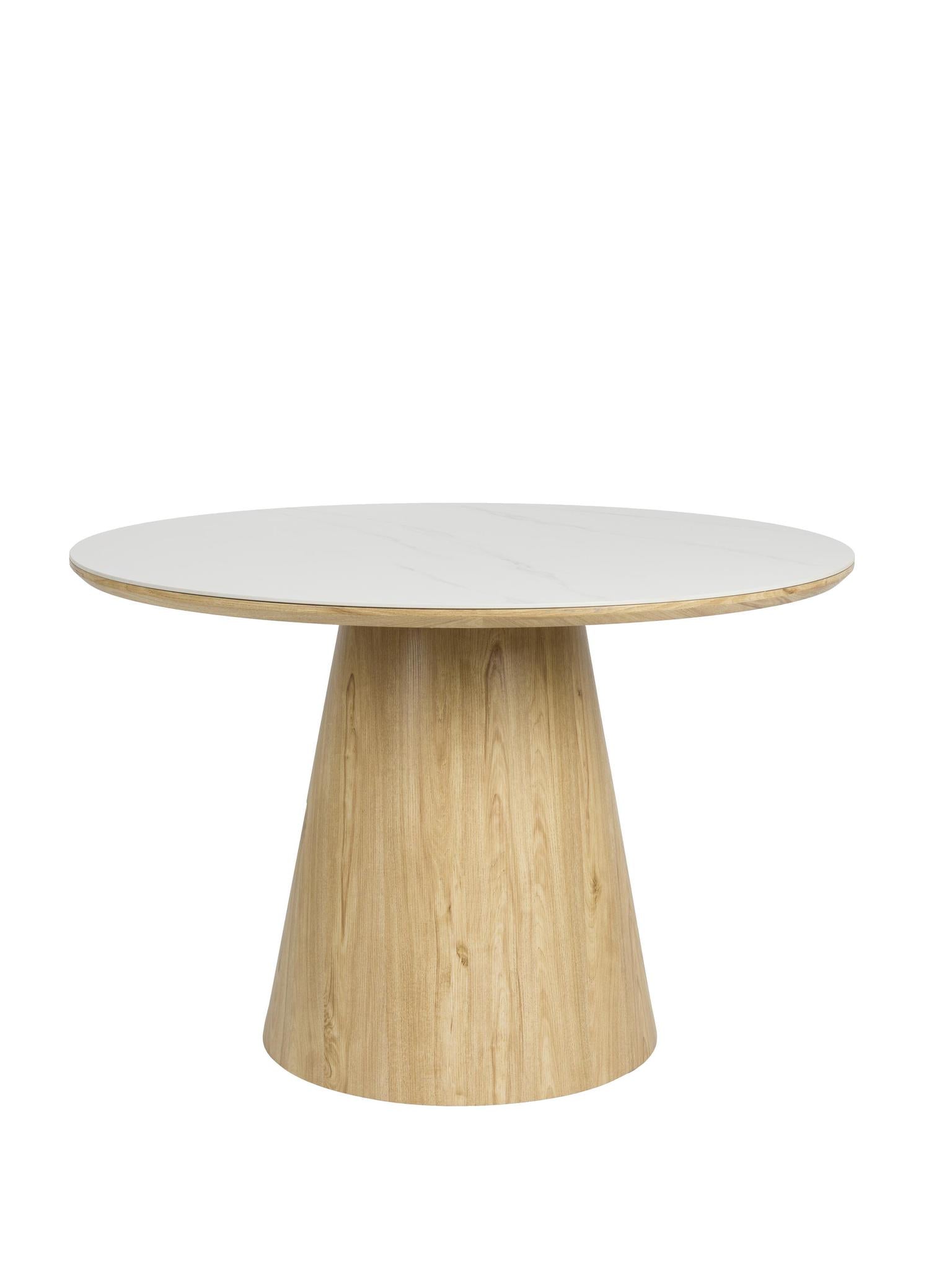 Almira Round Sintered Stone & Wood Dining Table - 2 Colours Available
