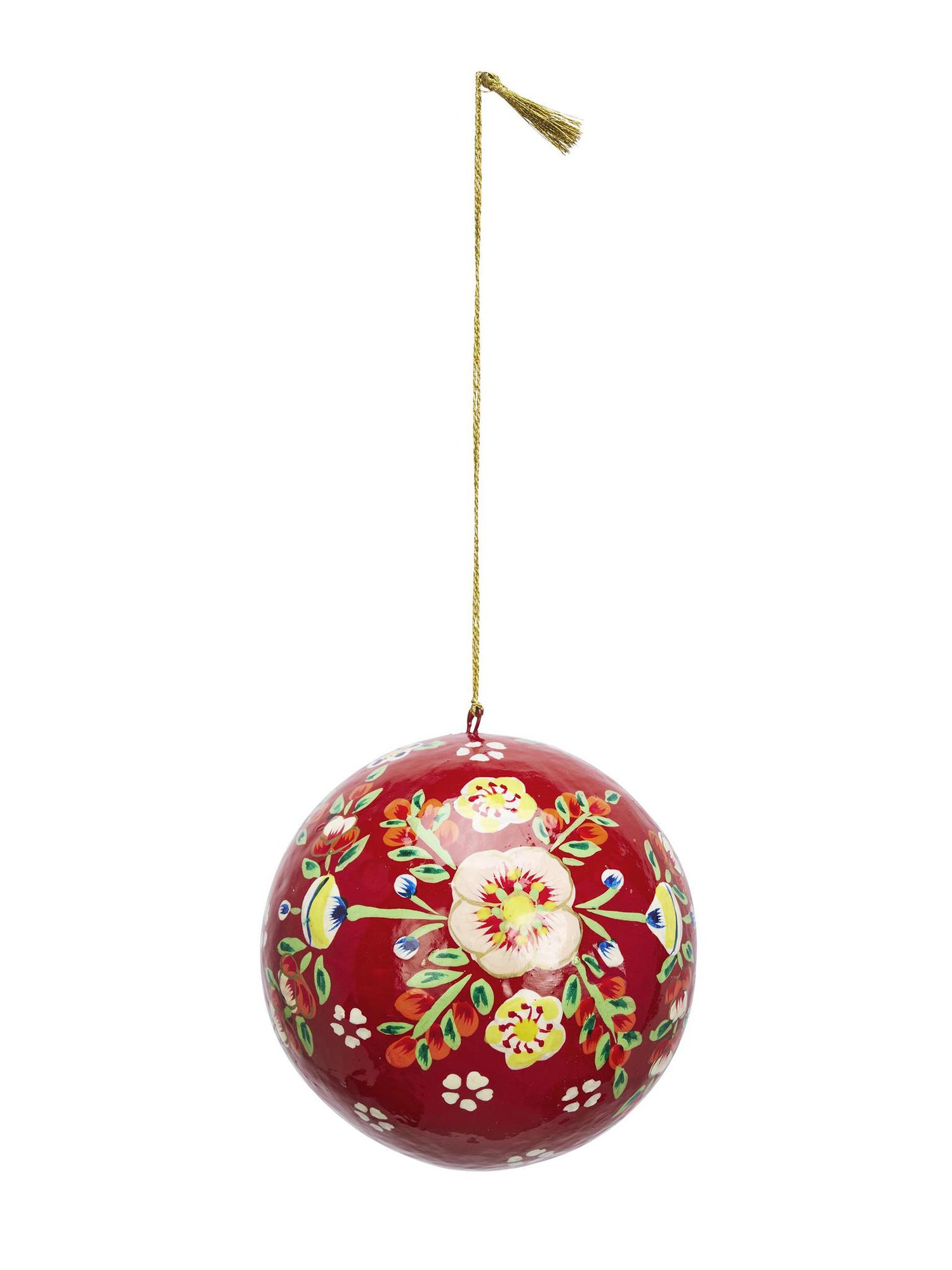 Handmade paper mache christmas ball