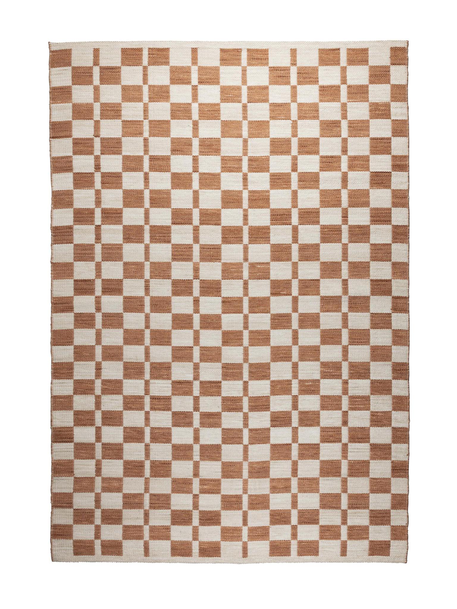Checker Rug - Rust, Beige