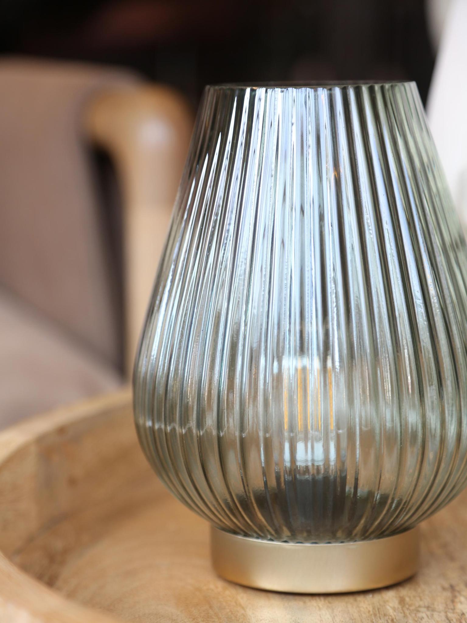 Tajera Table lamp - LED glass - Dark Green & Gold