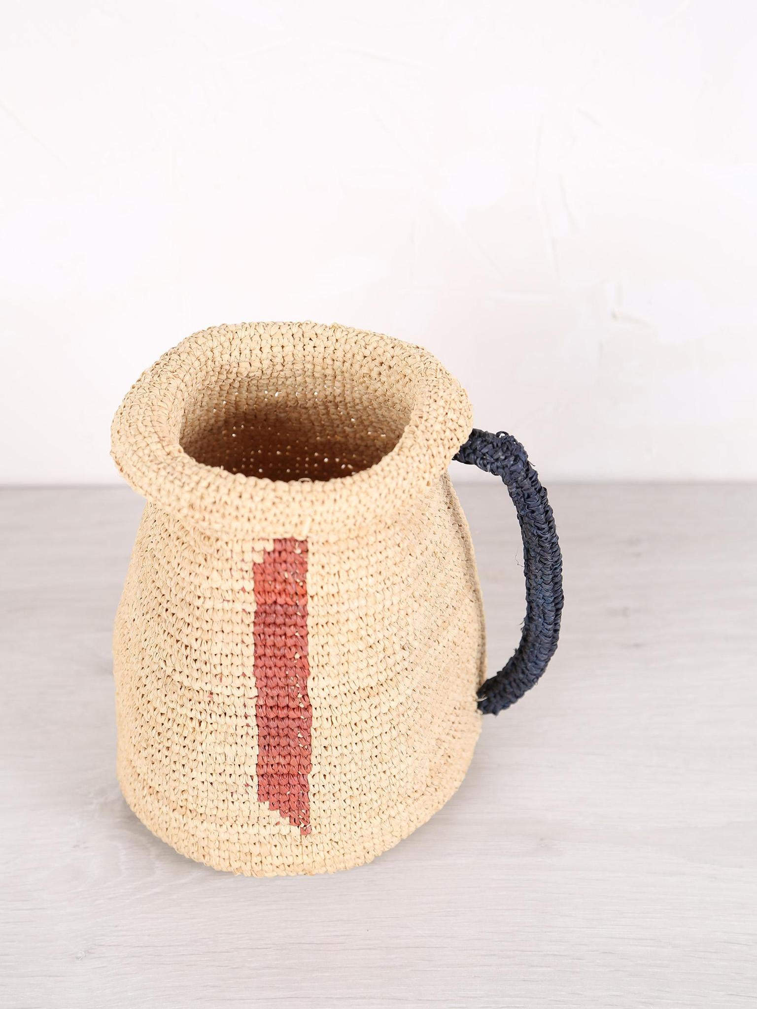Woven Vase/Jug - Black, Rust
