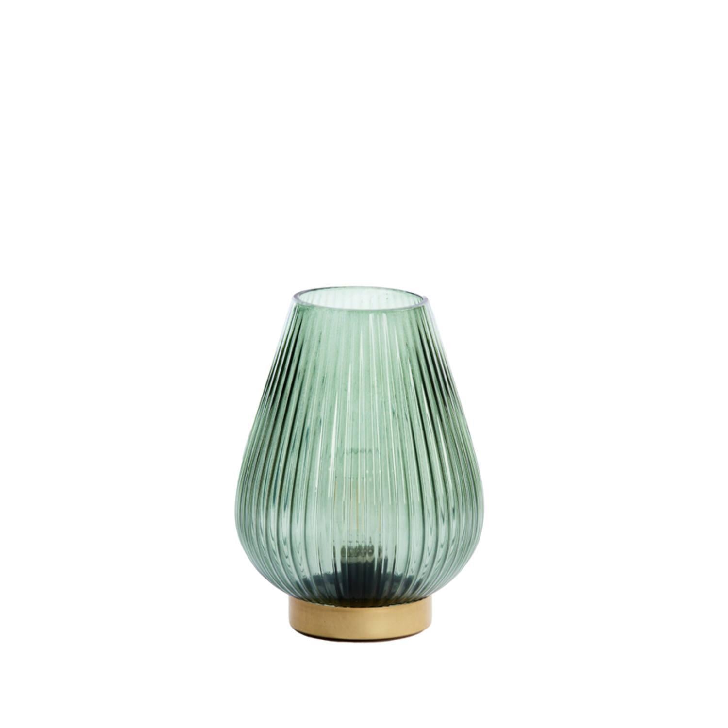 Tajera Table lamp - LED glass - Dark Green & Gold