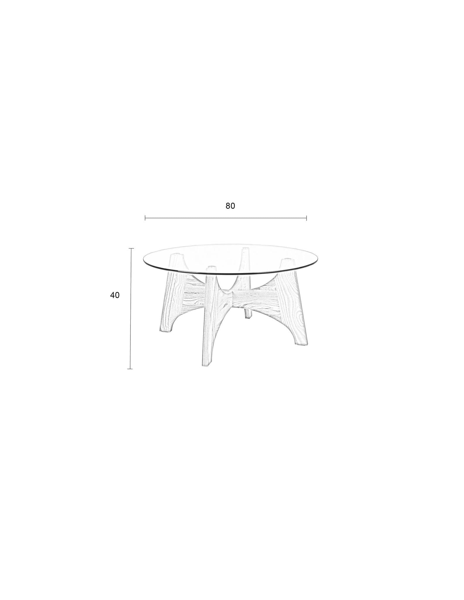 Kobe Ash Wood & Glass Coffee/Side Table - 2 Sizes Available
