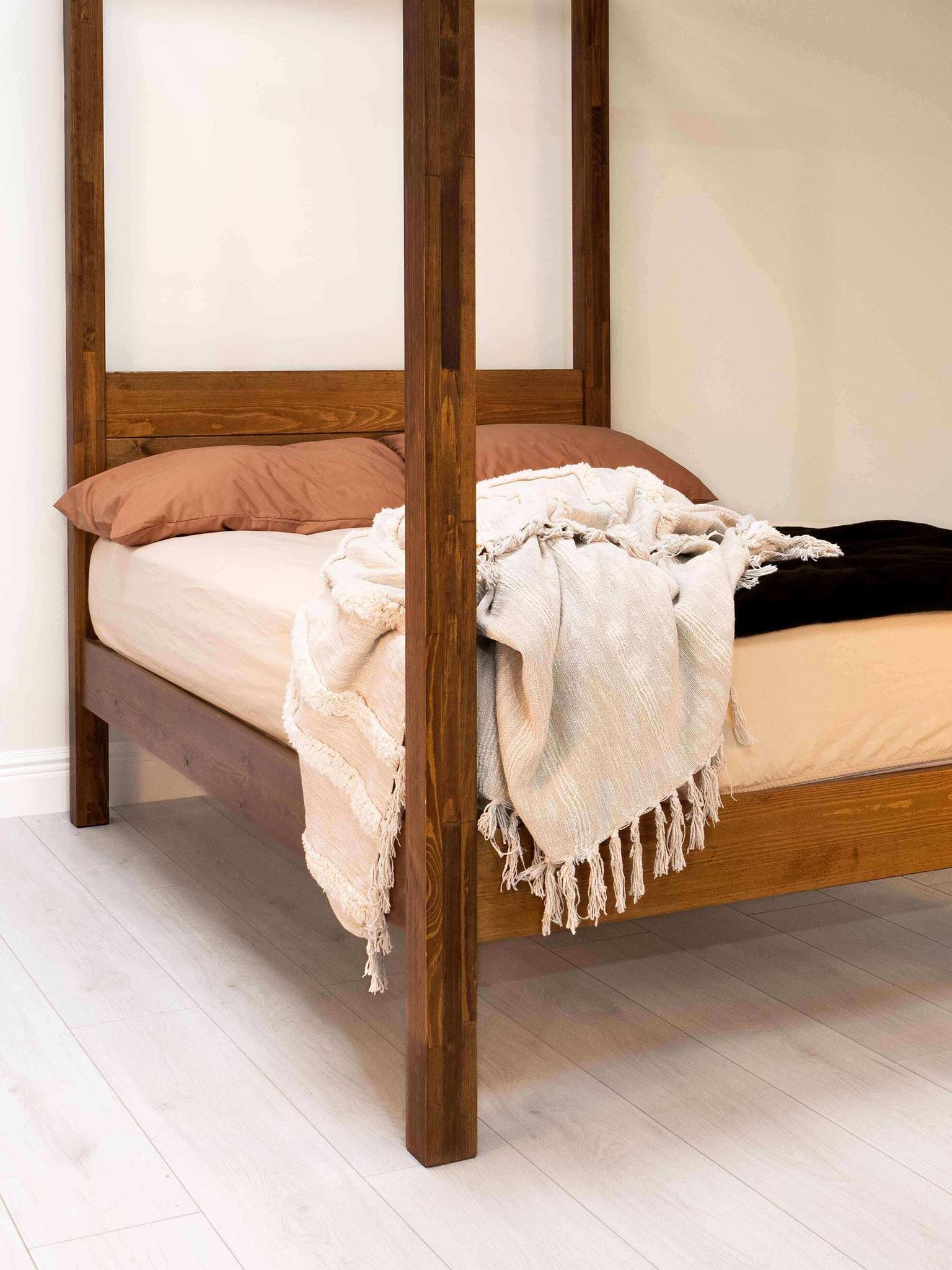 Model 06 - Four Poster Wooden Bed - Colours And Options available