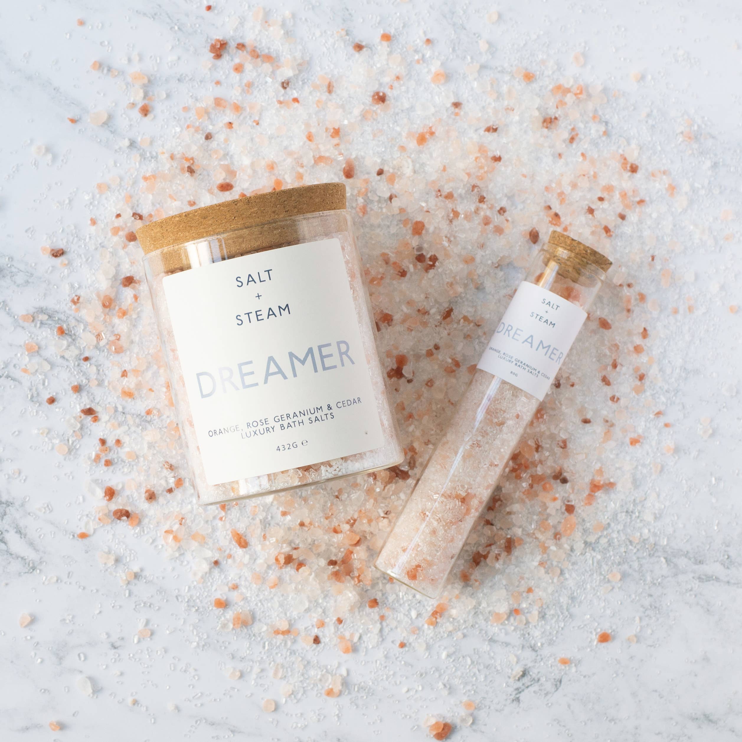 Dreamer - Rose Geranium & Cedar Bath Salts 80g & 432g