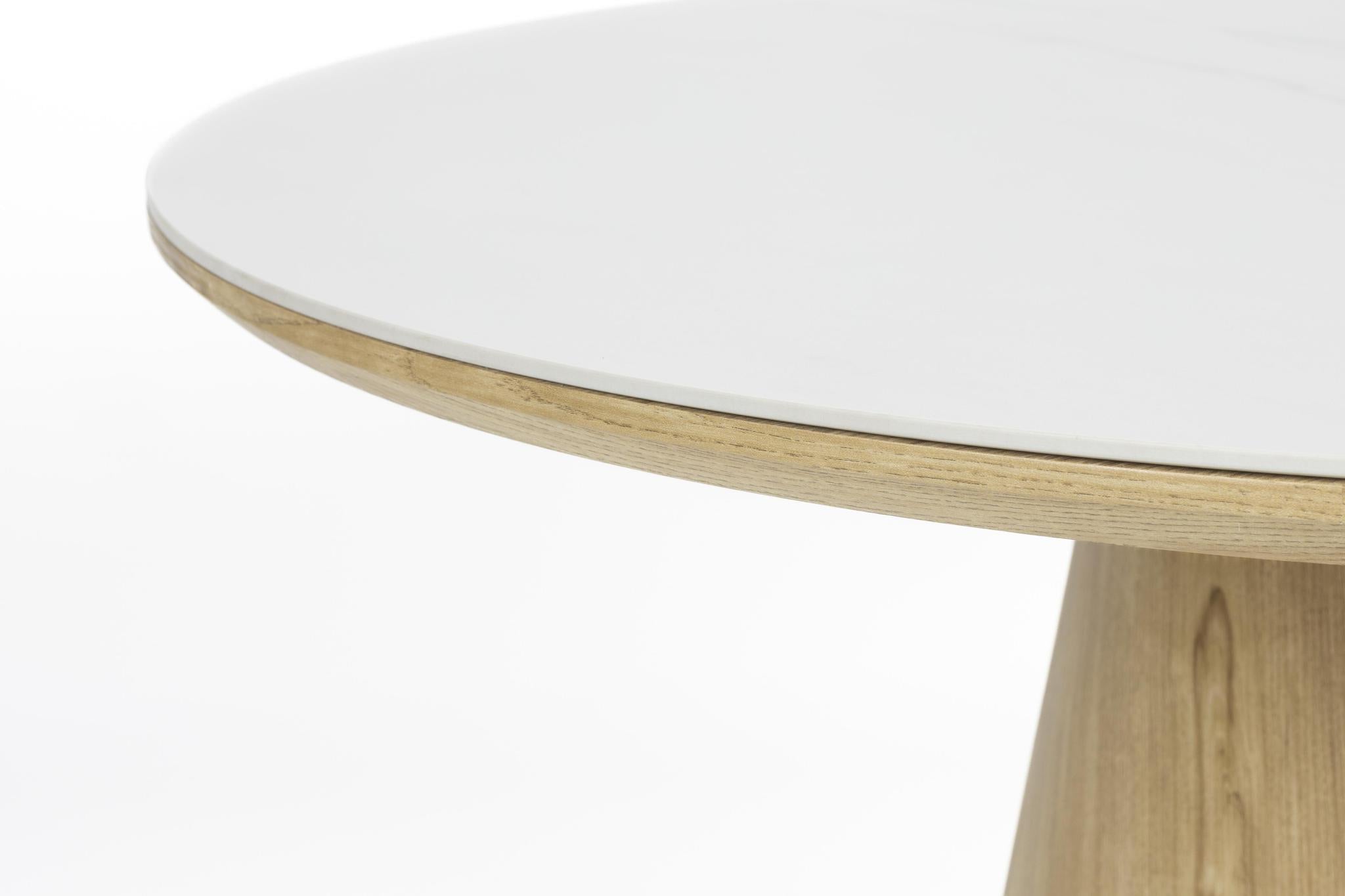 Almira Sintered Stone & Wood Oval Dining Table - 2 Colours Available