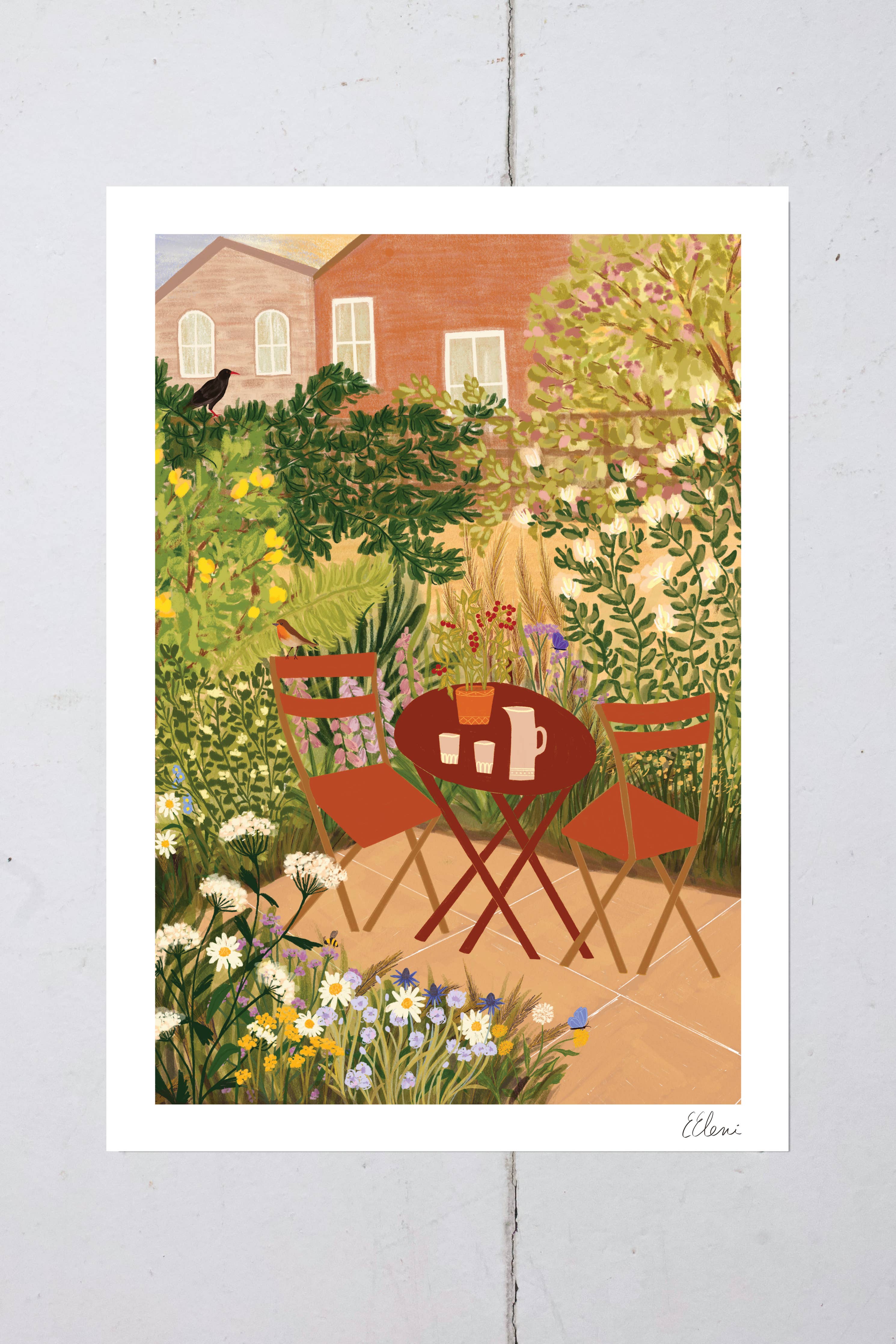 Wild Garden Art Print | Abundant Garden Illustration