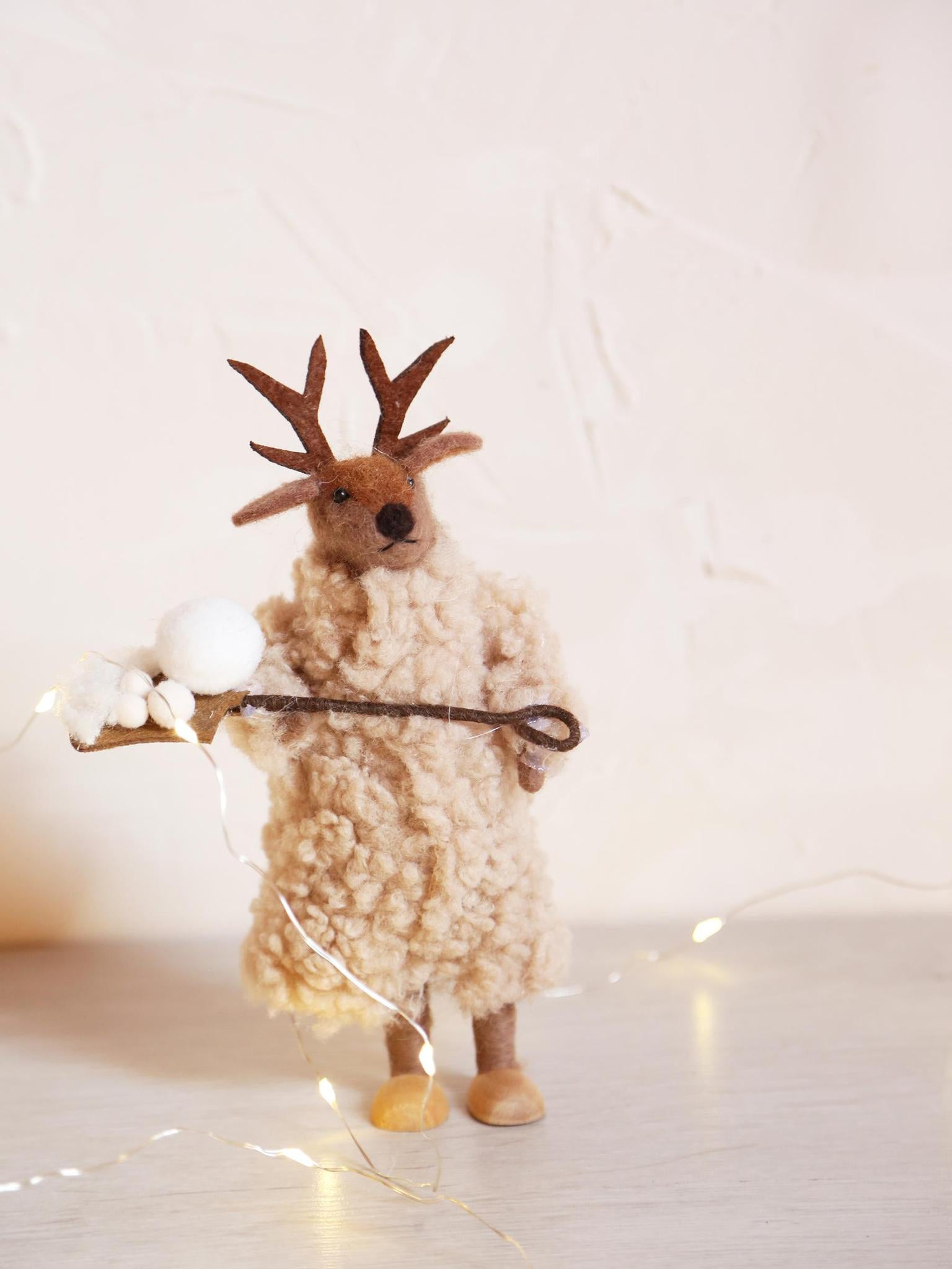 Snowy Shovel Reindeer Ornament