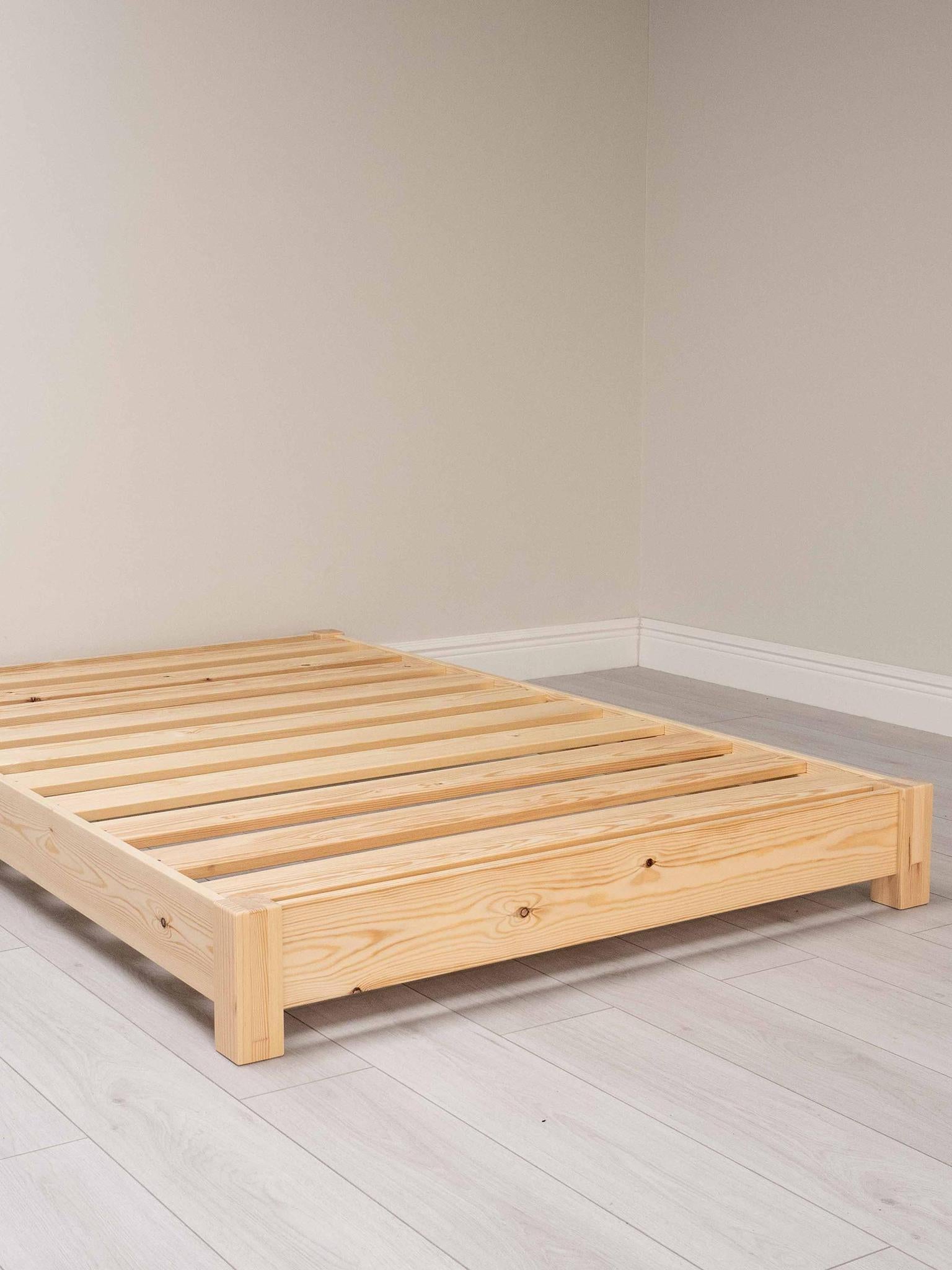 Model 08 - Handmade Low Wooden Bed, No Headboard