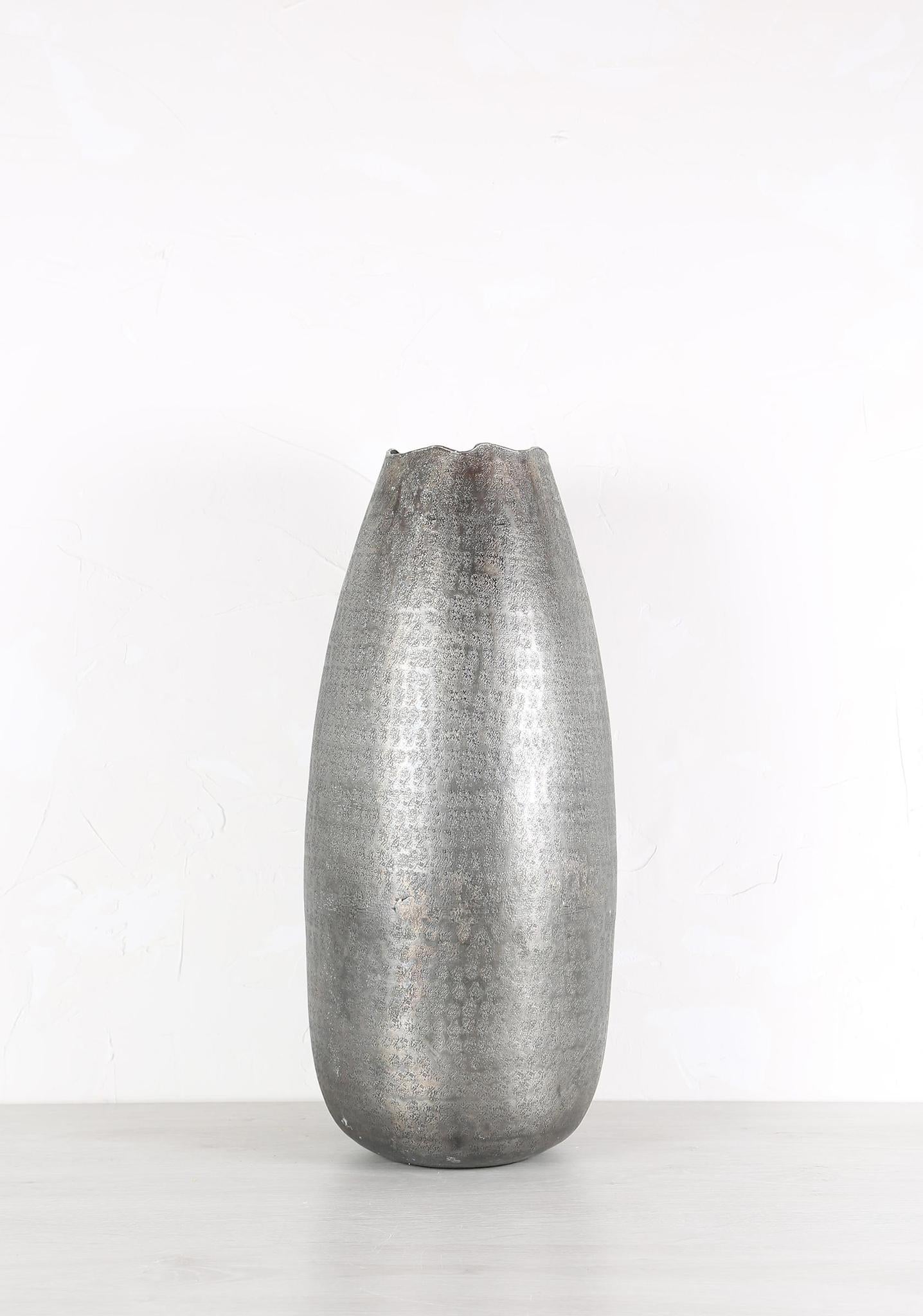 Somin Round Rustic Pot Wavy - Silver - 3 Sizes Available