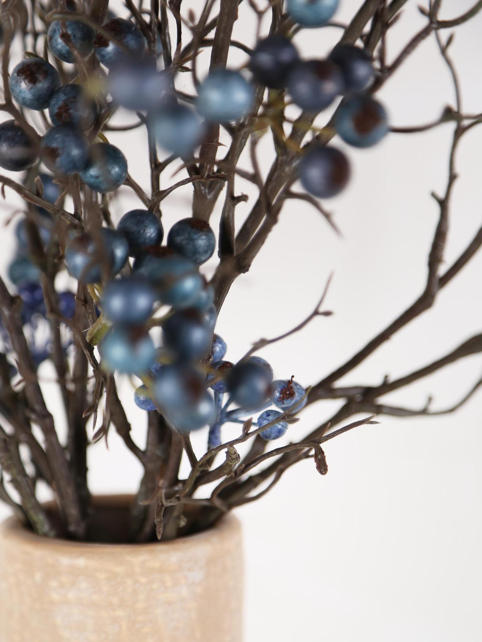 Faux Blue Berries Spray