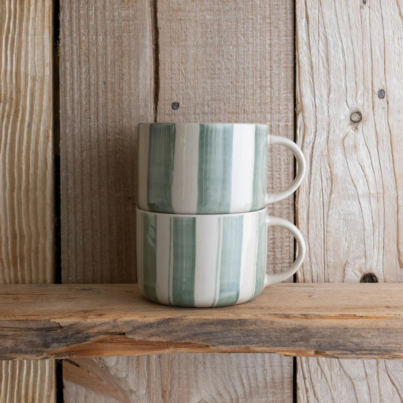 Cornflower Mug - Brushed Sage Green - Set Of 2 - 3 Size Options Available