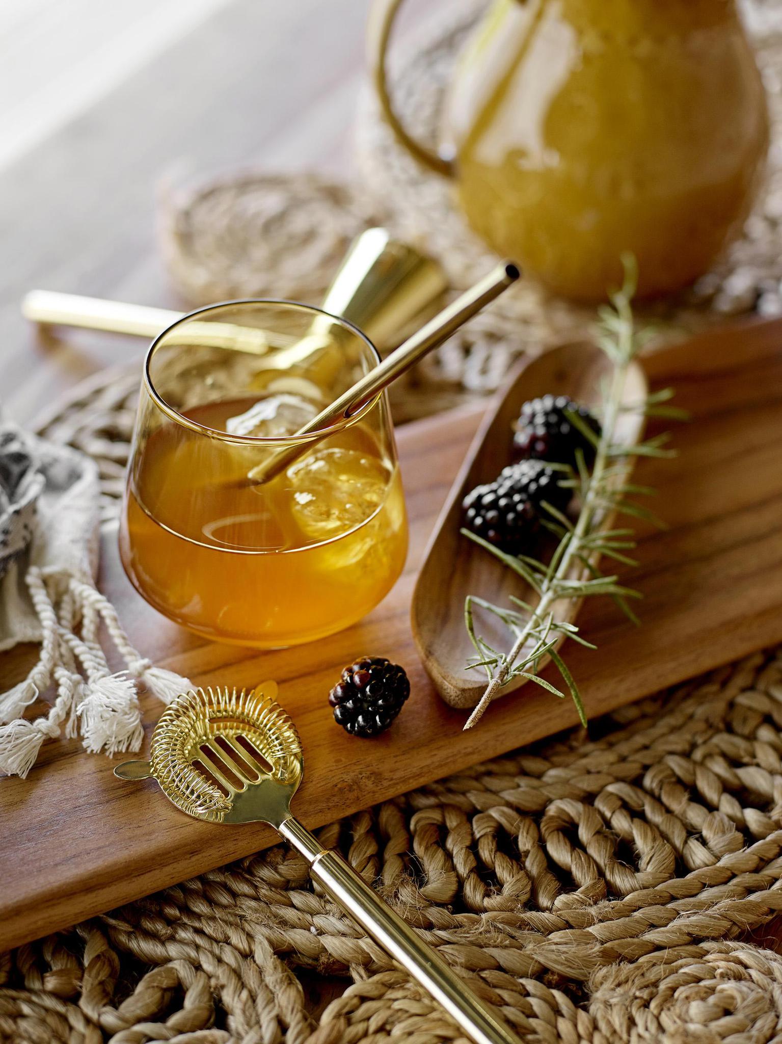 Mendi Straw & Brush - Gold - Stainless Steel