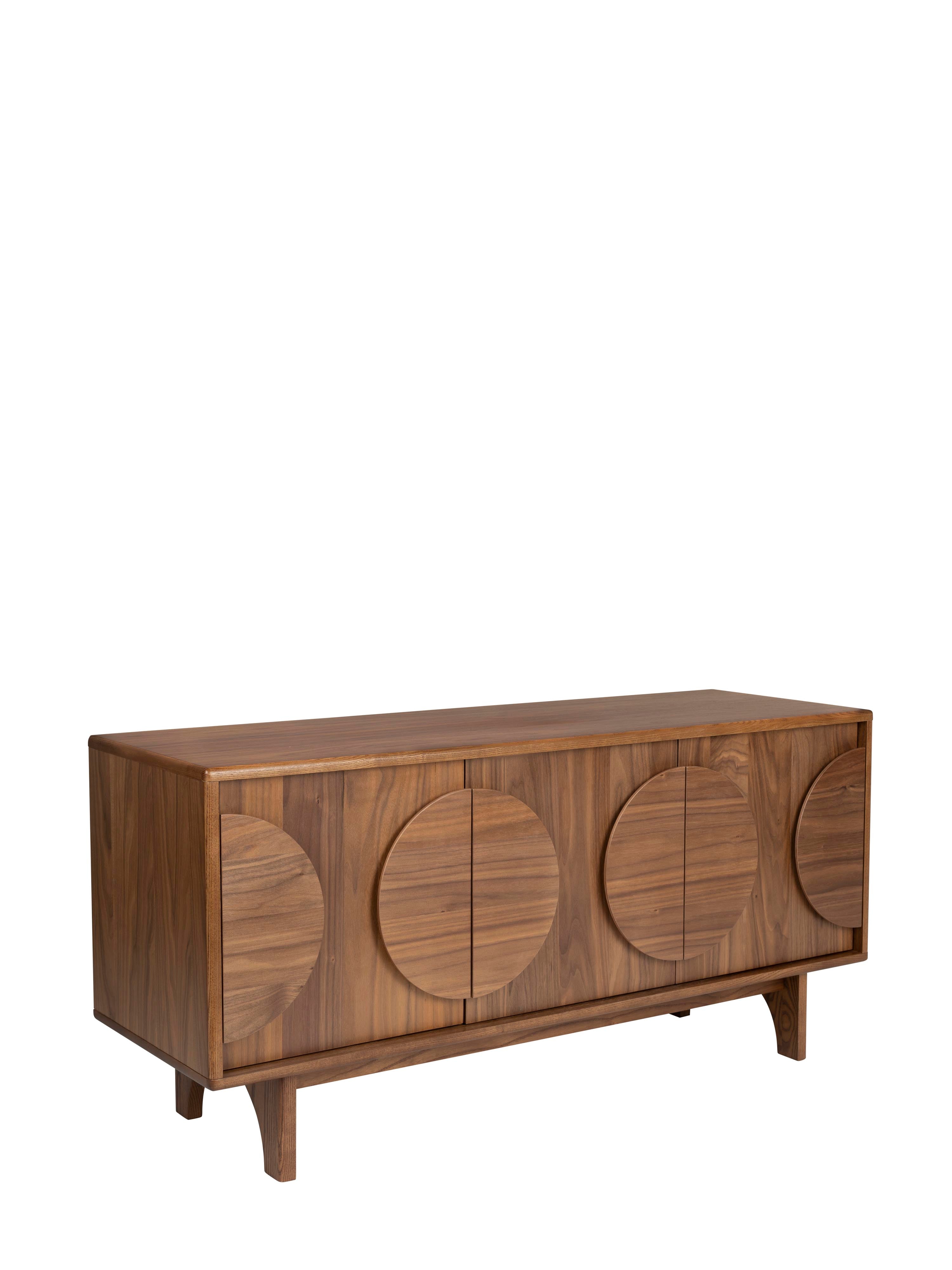 Groove Wooden Cabinet - Walnut - 2 Sizes Available