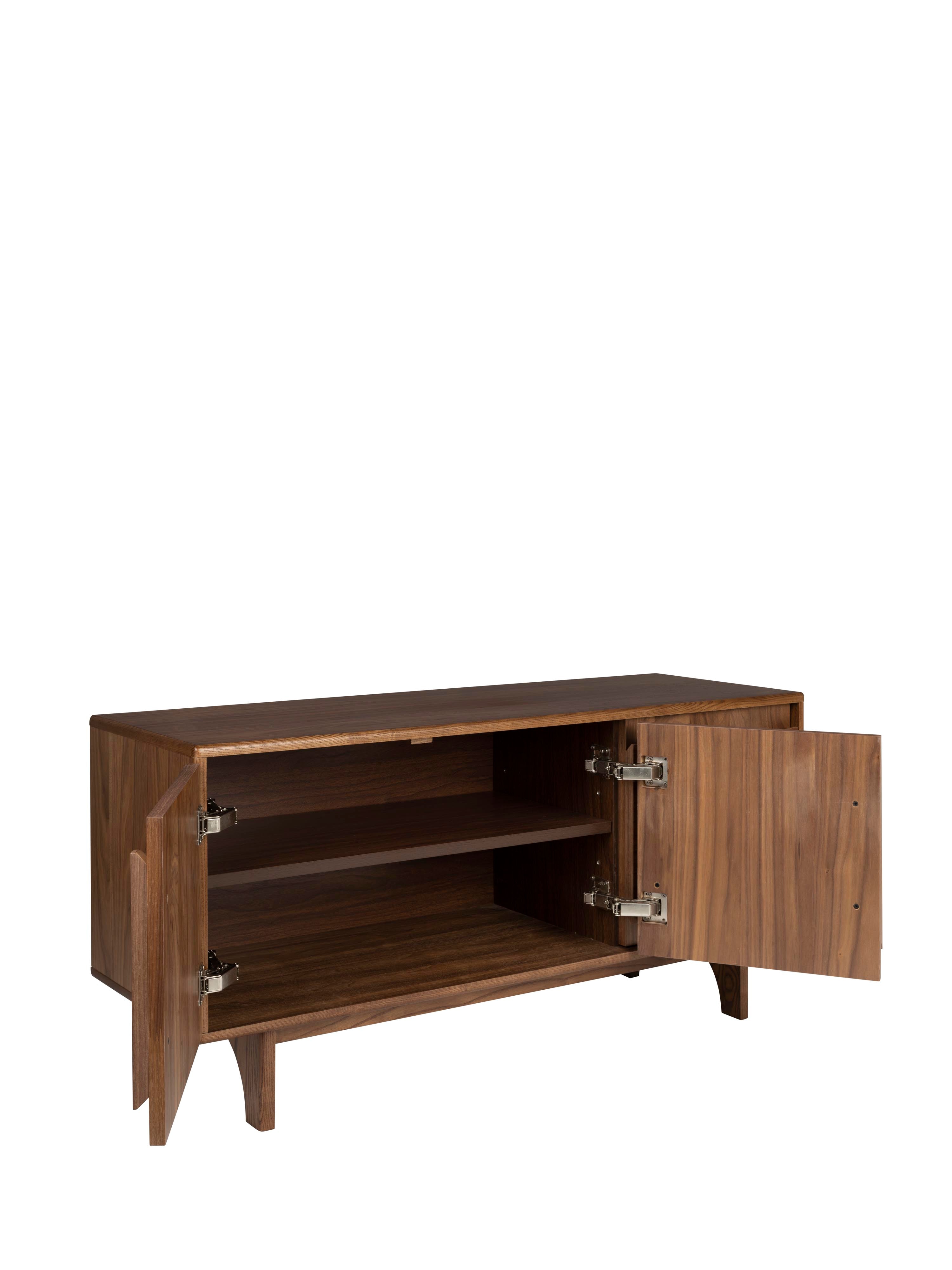 Groove Wooden Cabinet - Walnut - 2 Sizes Available
