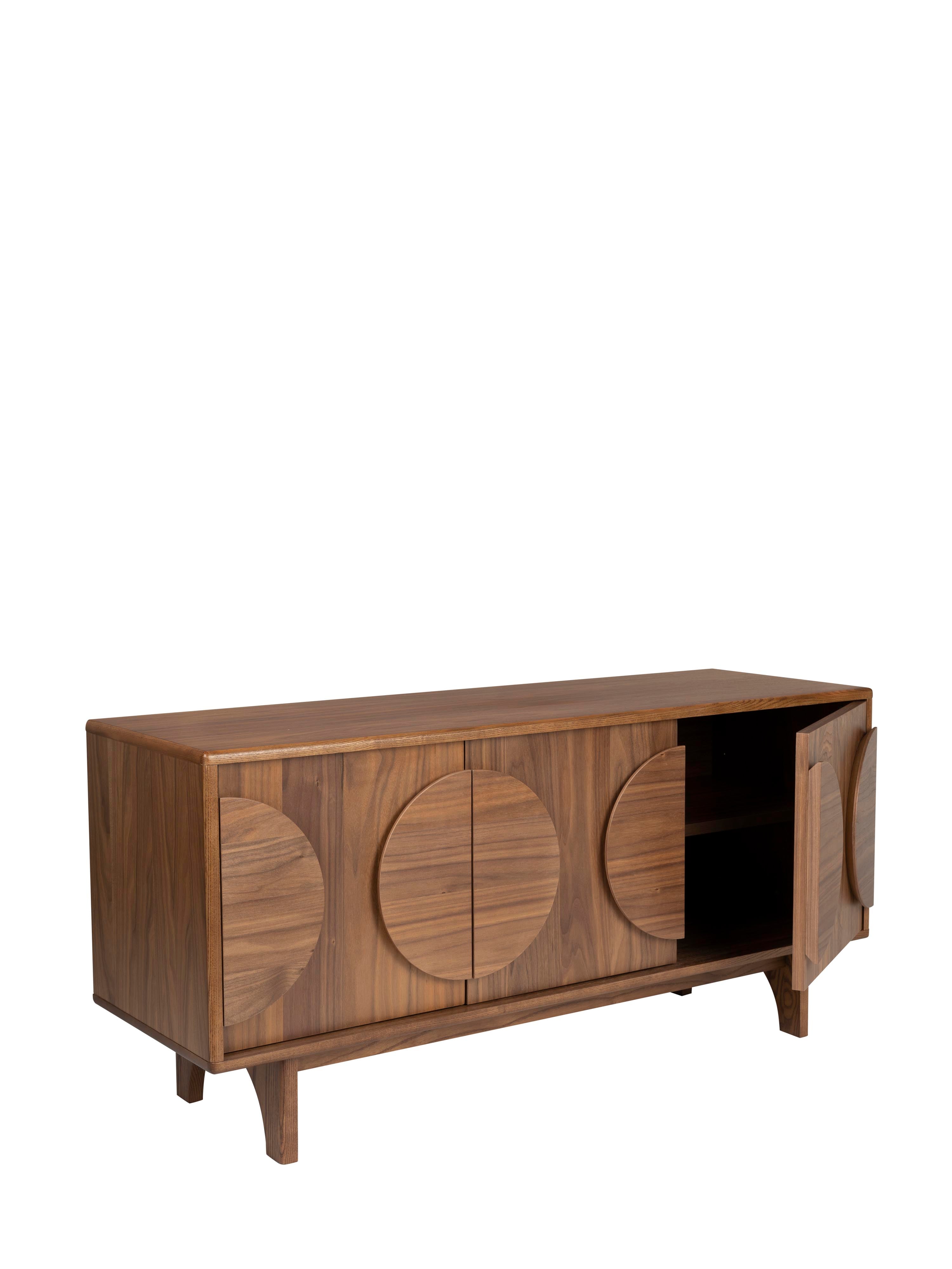 Groove Wooden Cabinet - Walnut - 2 Sizes Available