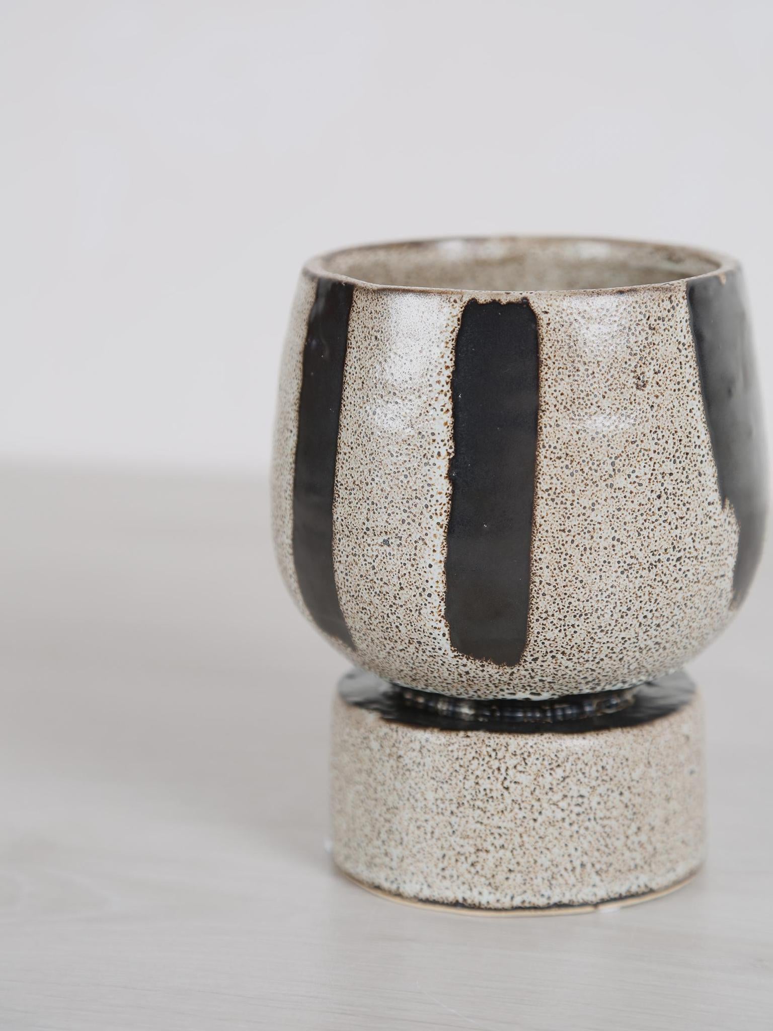Layiah Ceramic Striped Pot Large