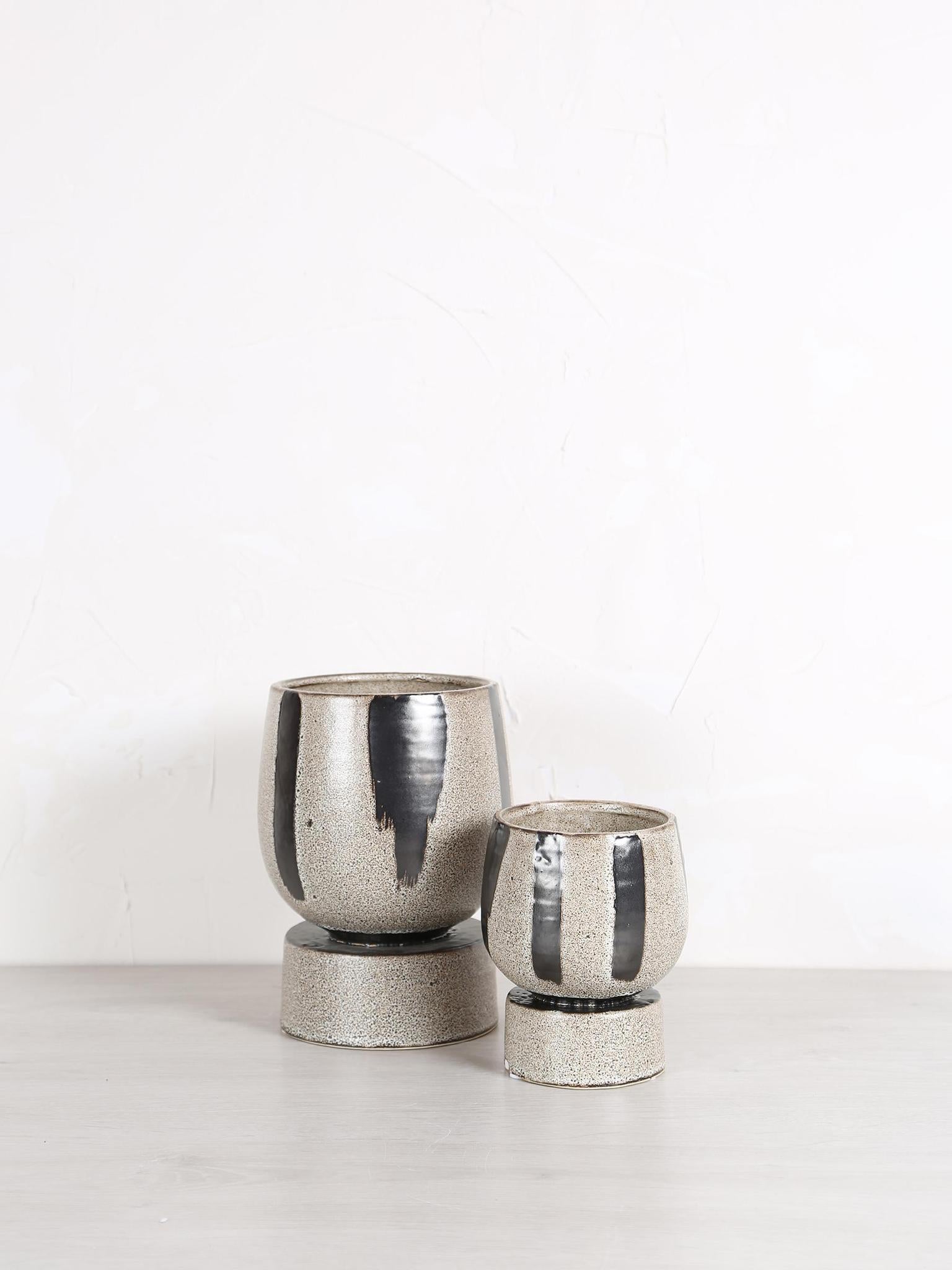 Layiah Ceramic Striped Pot Large