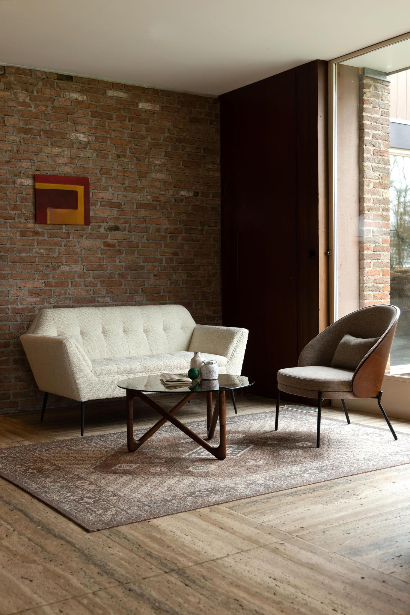 Naia Oak Wood & Glass Coffee Table - 2 Colours Available