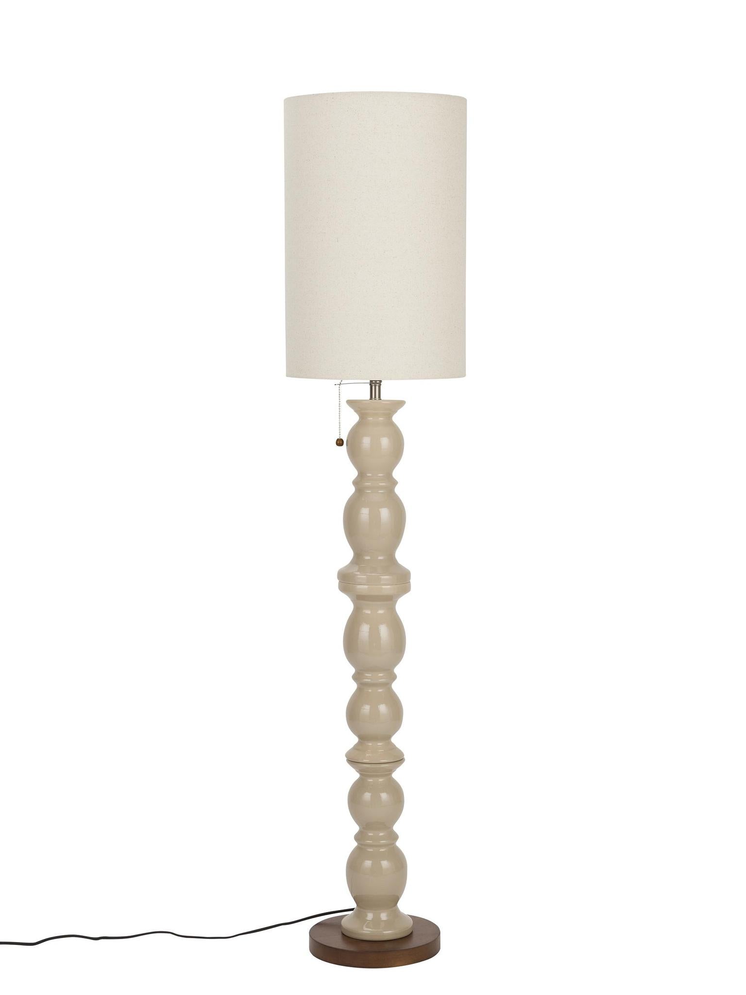 walnut brew floor lamp