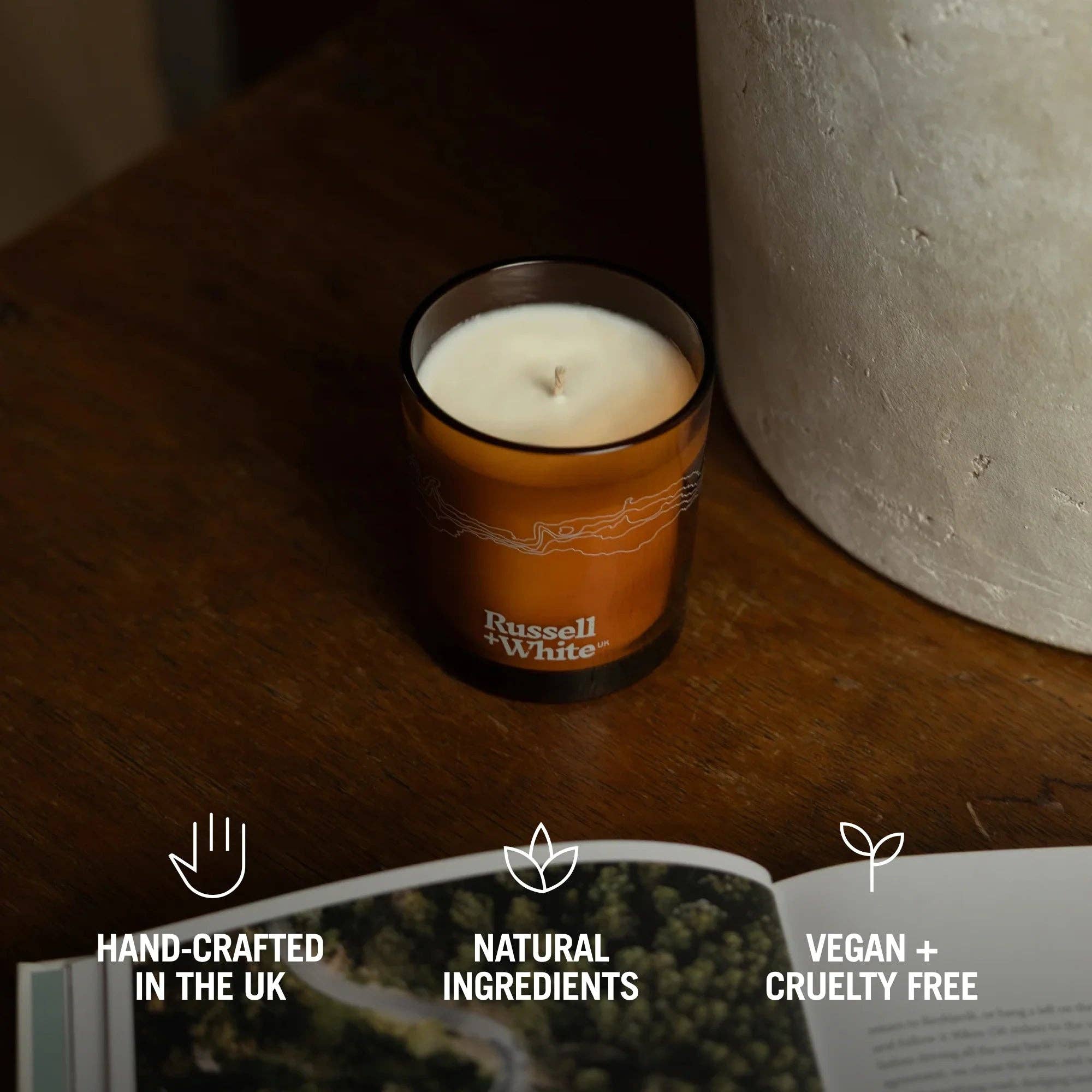 Mystice Soy Wax Scented Candle - Orange Rind, Amber, Frankincense