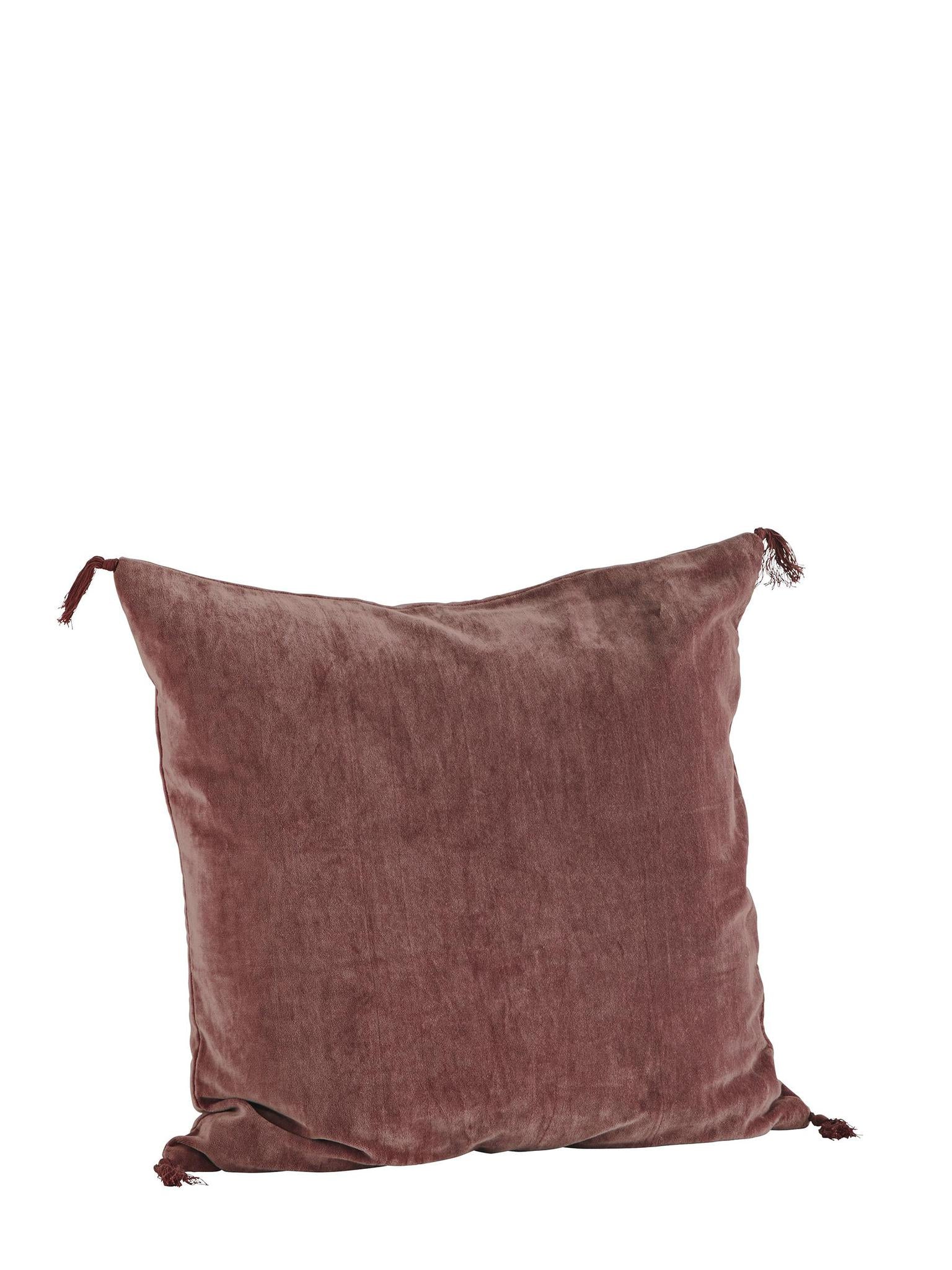 Velvet Tassel Cushion - 50x50cm - Burnt Orange