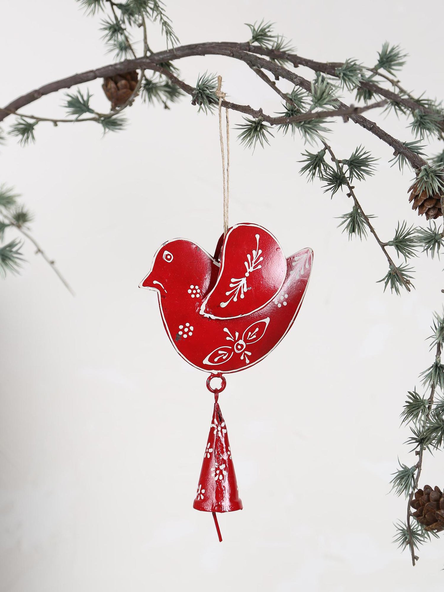 Hand Painted Folk Bird Decoration