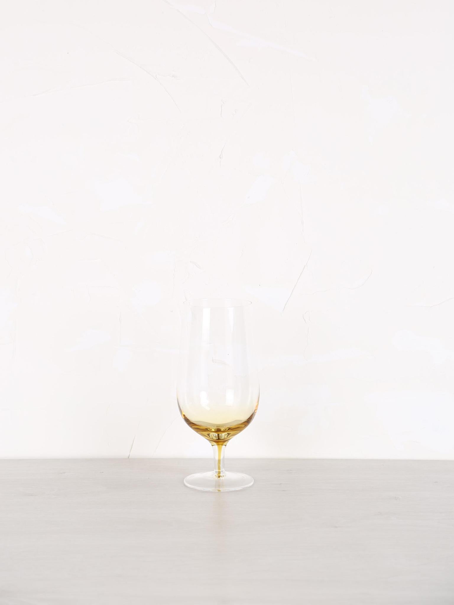 Amber Mouthblown Beer Glass