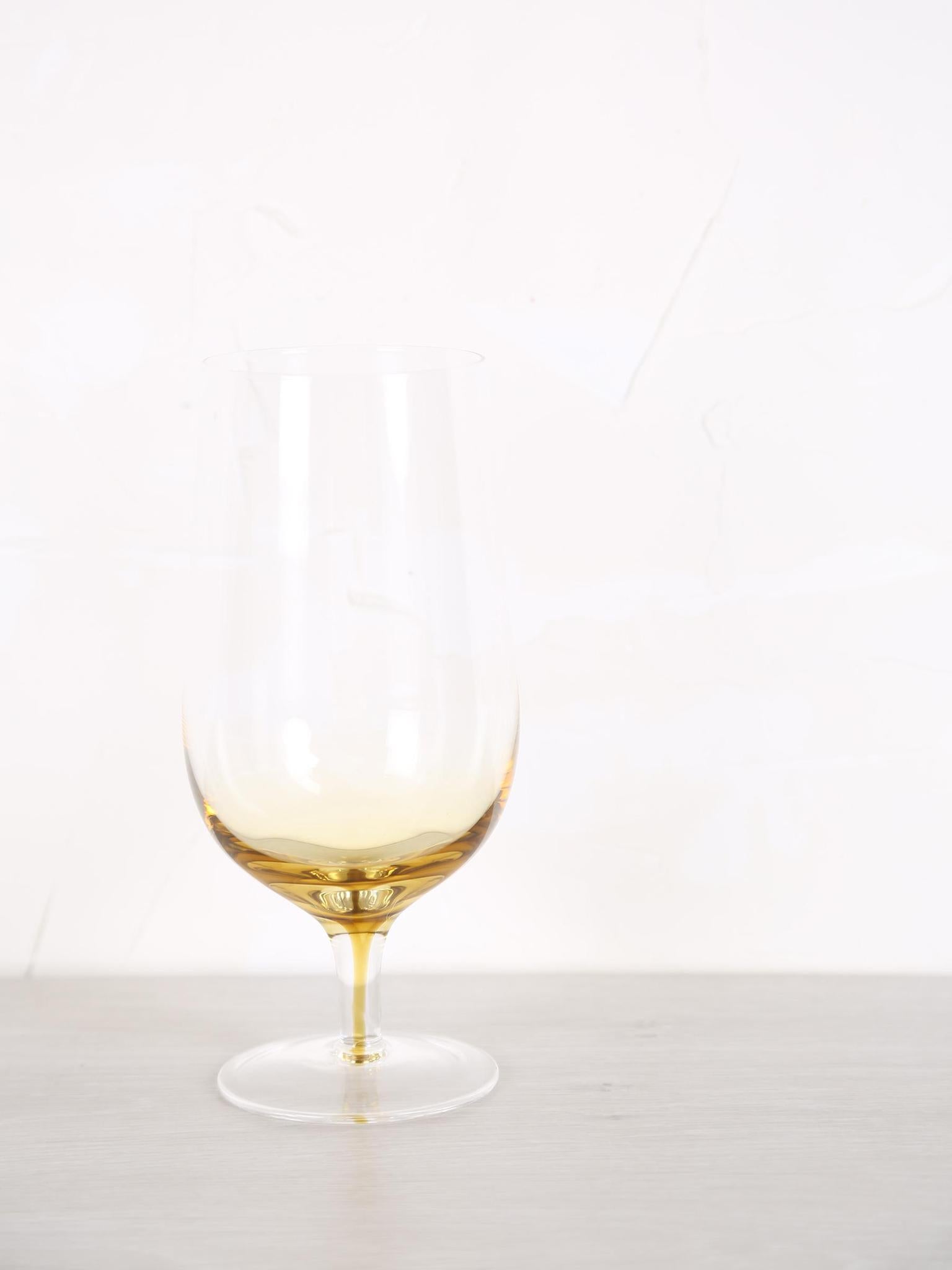 Amber Mouthblown Beer Glass