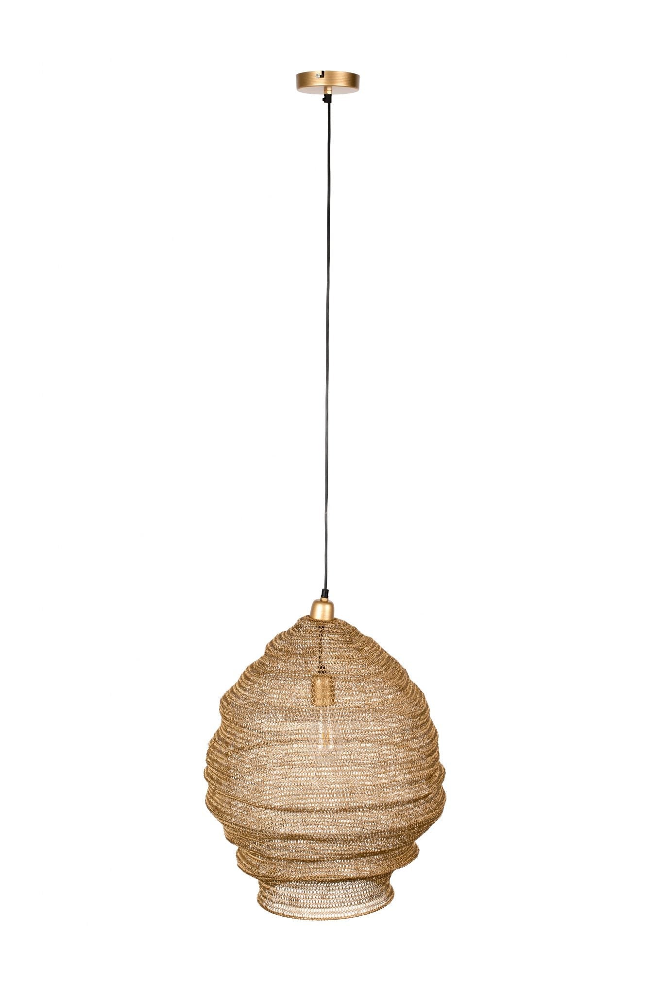 Large Lena Pendant Lamp - Brass/Black