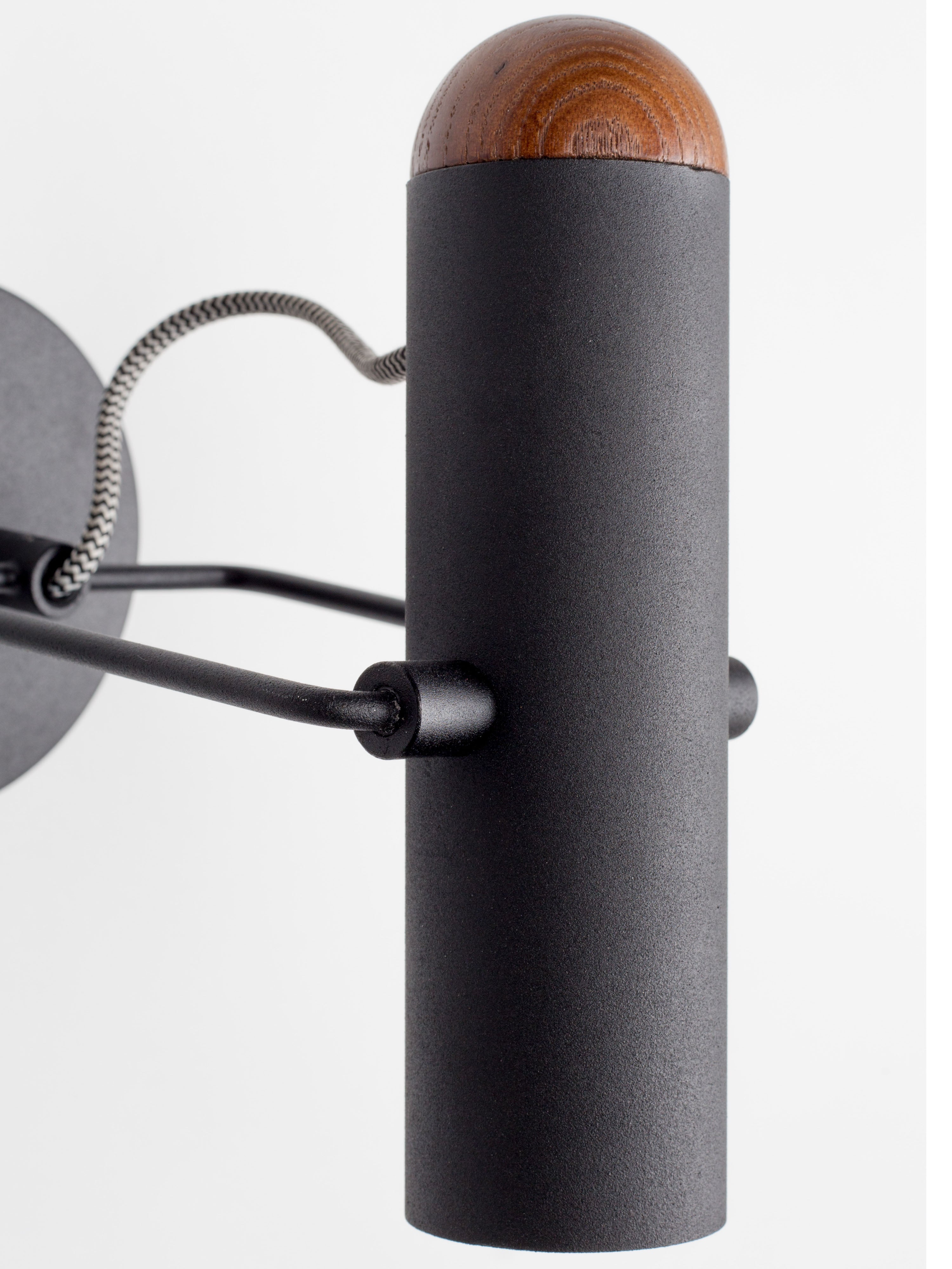 Marlon Wall Lamp in Black & Walnut