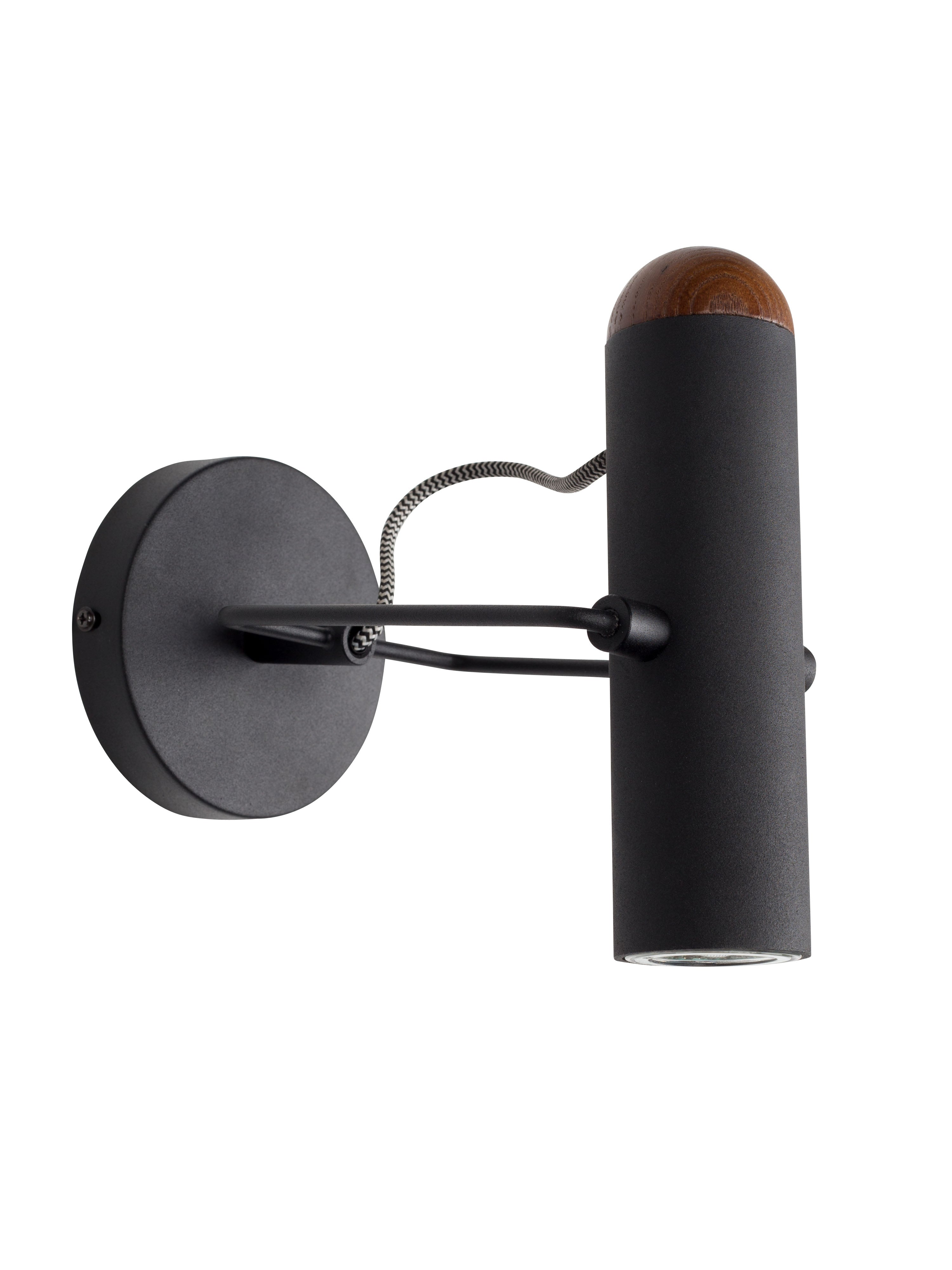 Marlon Wall Lamp in Black & Walnut