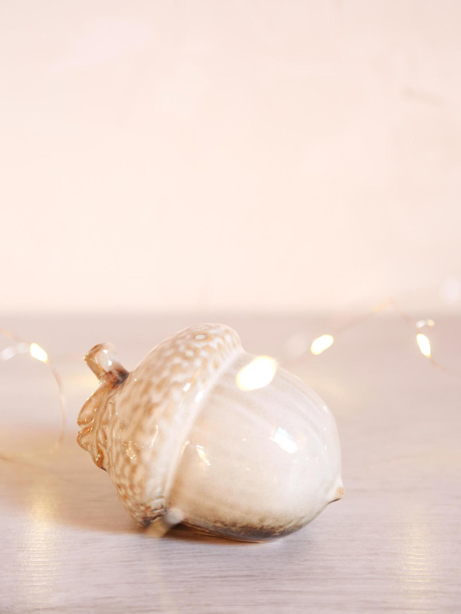 Large Ceramic Acorn - Porcelain, Auburn