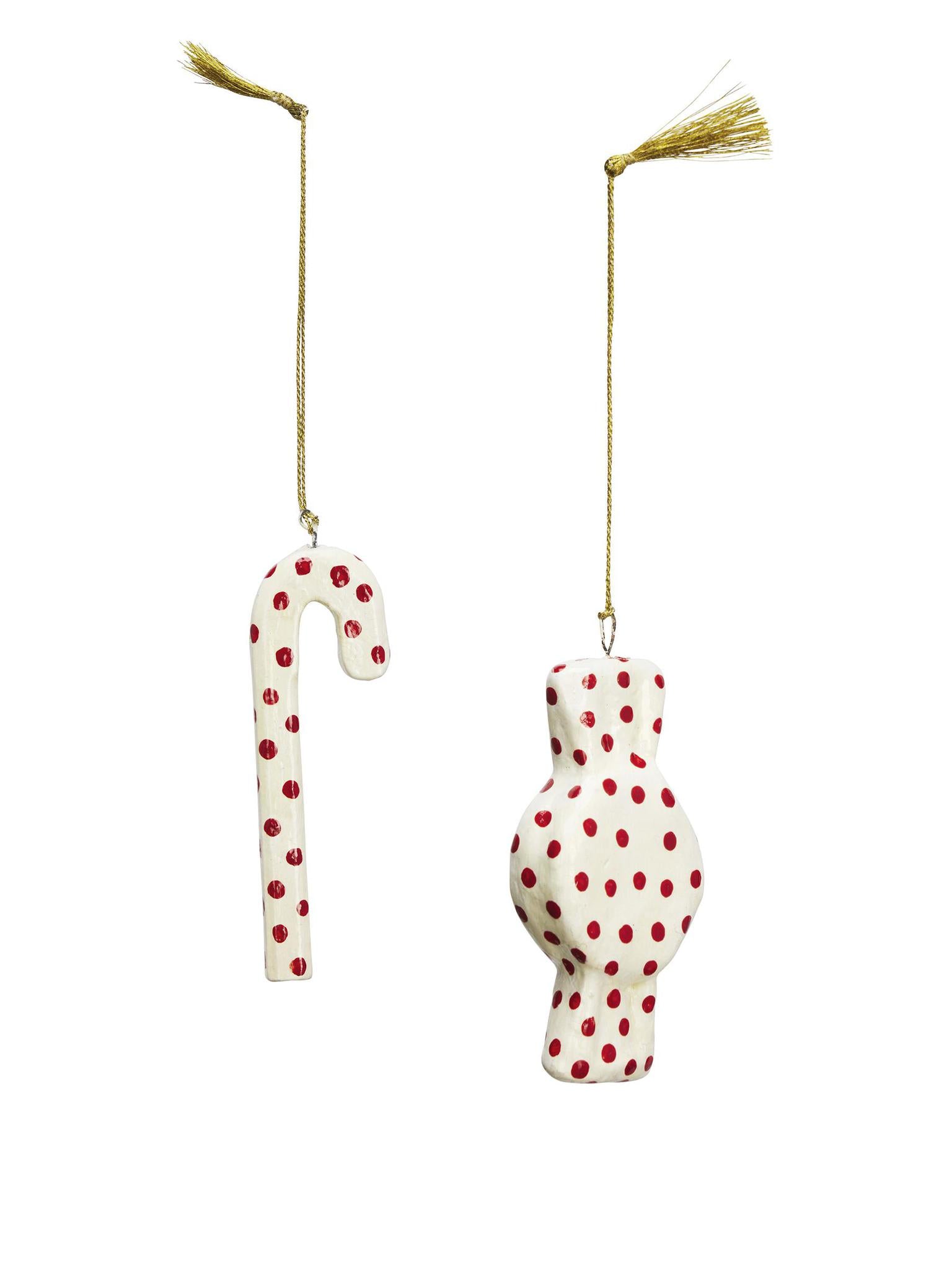 Handmade Paper Mache Christmas Ornaments - 2 Options Available