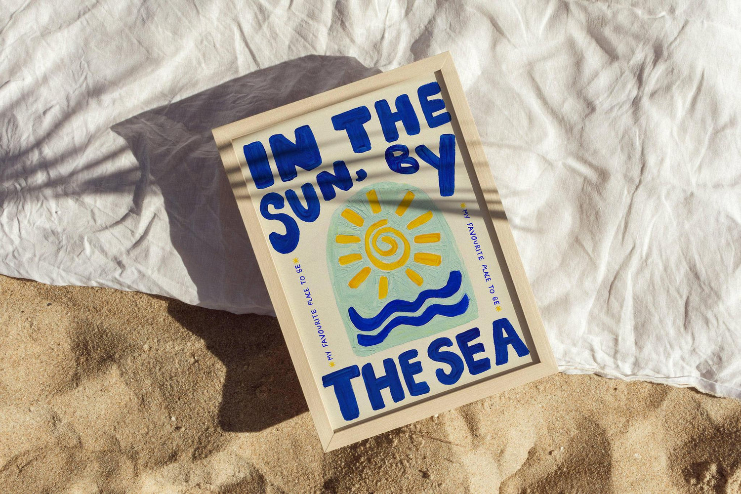 "In The Sun By The Sea" Hand painted  Print