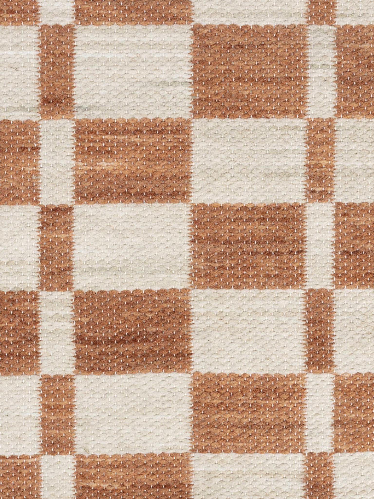 Checker Rug - Rust, Beige
