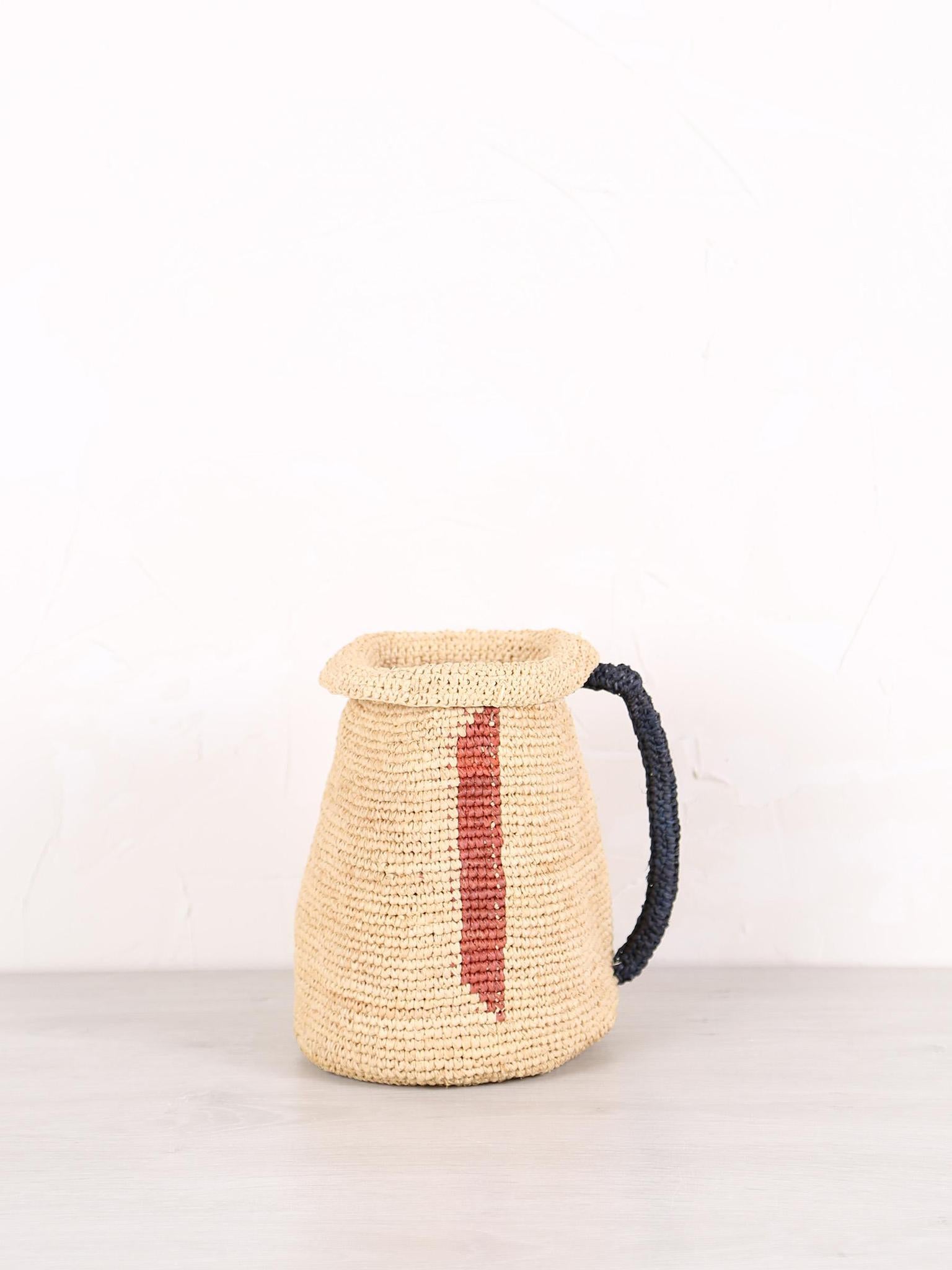 Woven Vase/Jug - Black, Rust