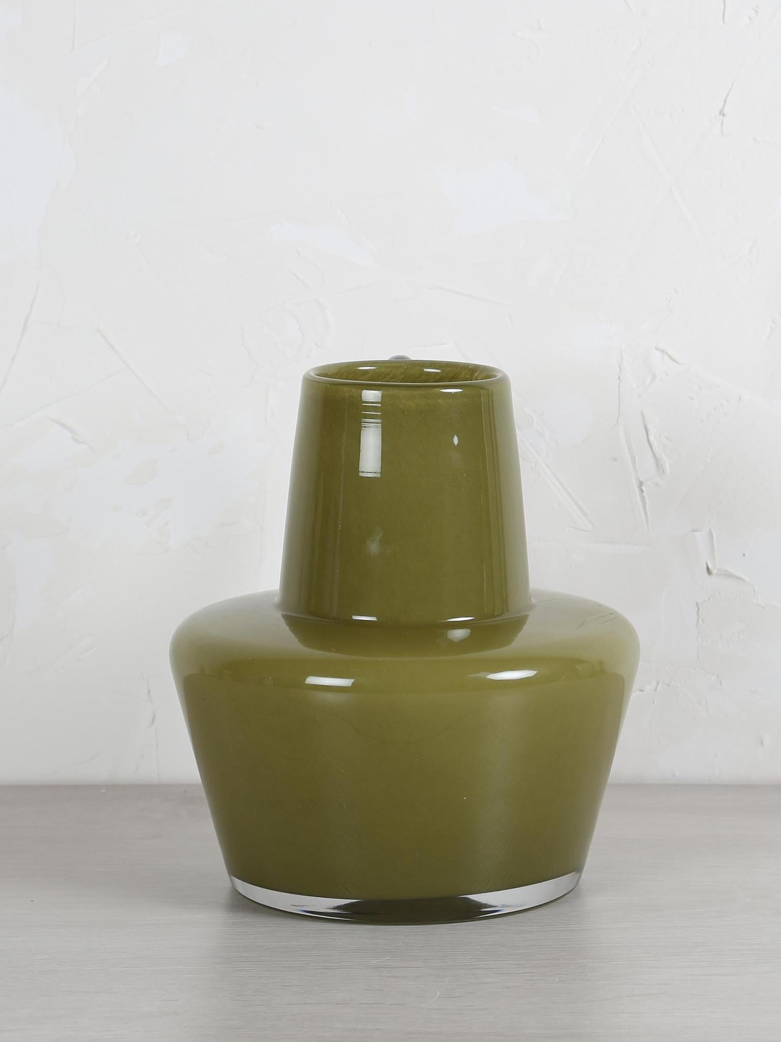 Veneta Milky Green Glass Vase
