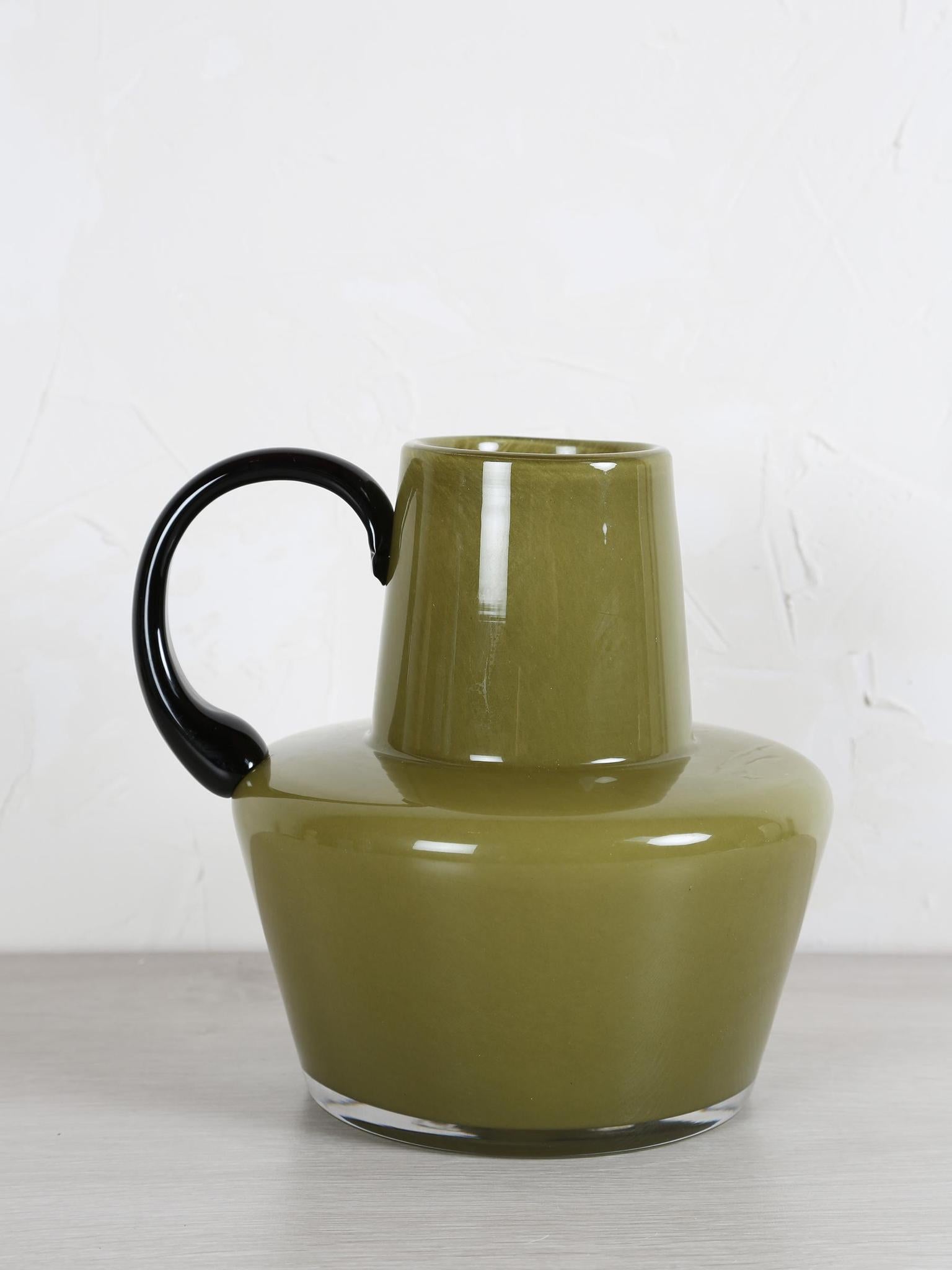 Veneta Milky Green Glass Vase
